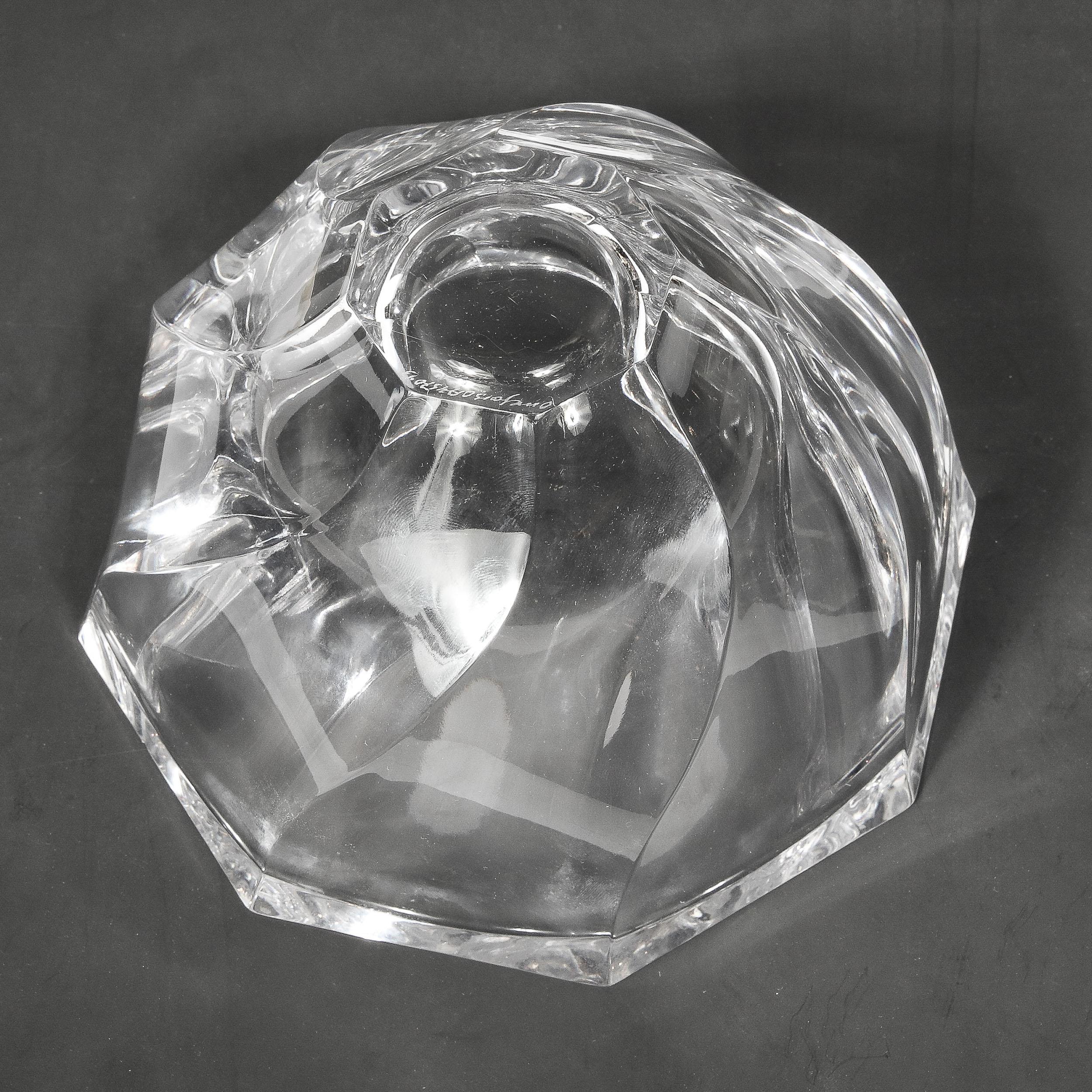Mid-Century Modernist Spiral Form Crystal Bowl by Orrefors For Sale 9