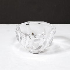 Mid-Century Modernist Spiral Form Crystal Bowl by Orrefors