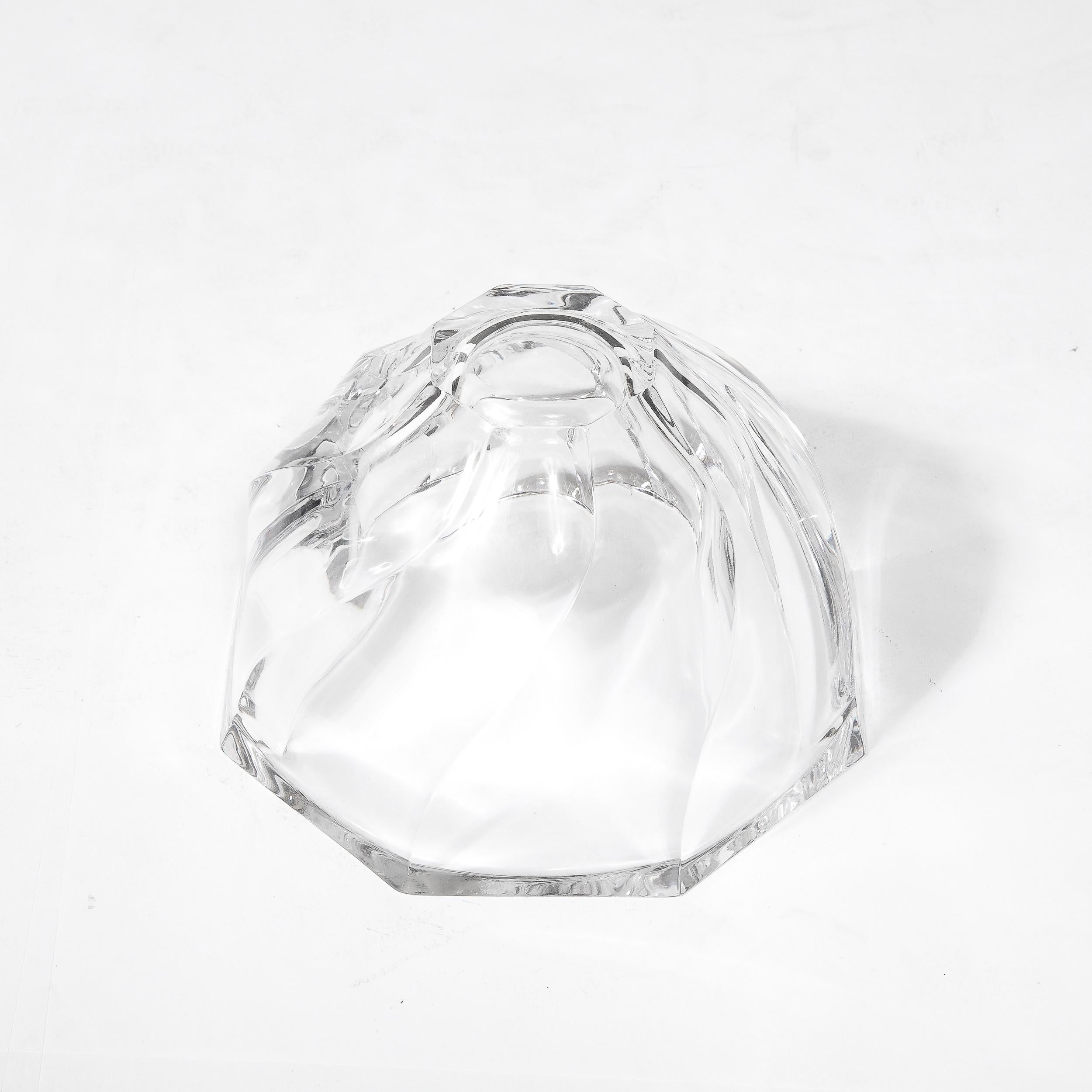 Mid-Century Modernist Spiral Form Crystal Bowl by Orrefors For Sale 1