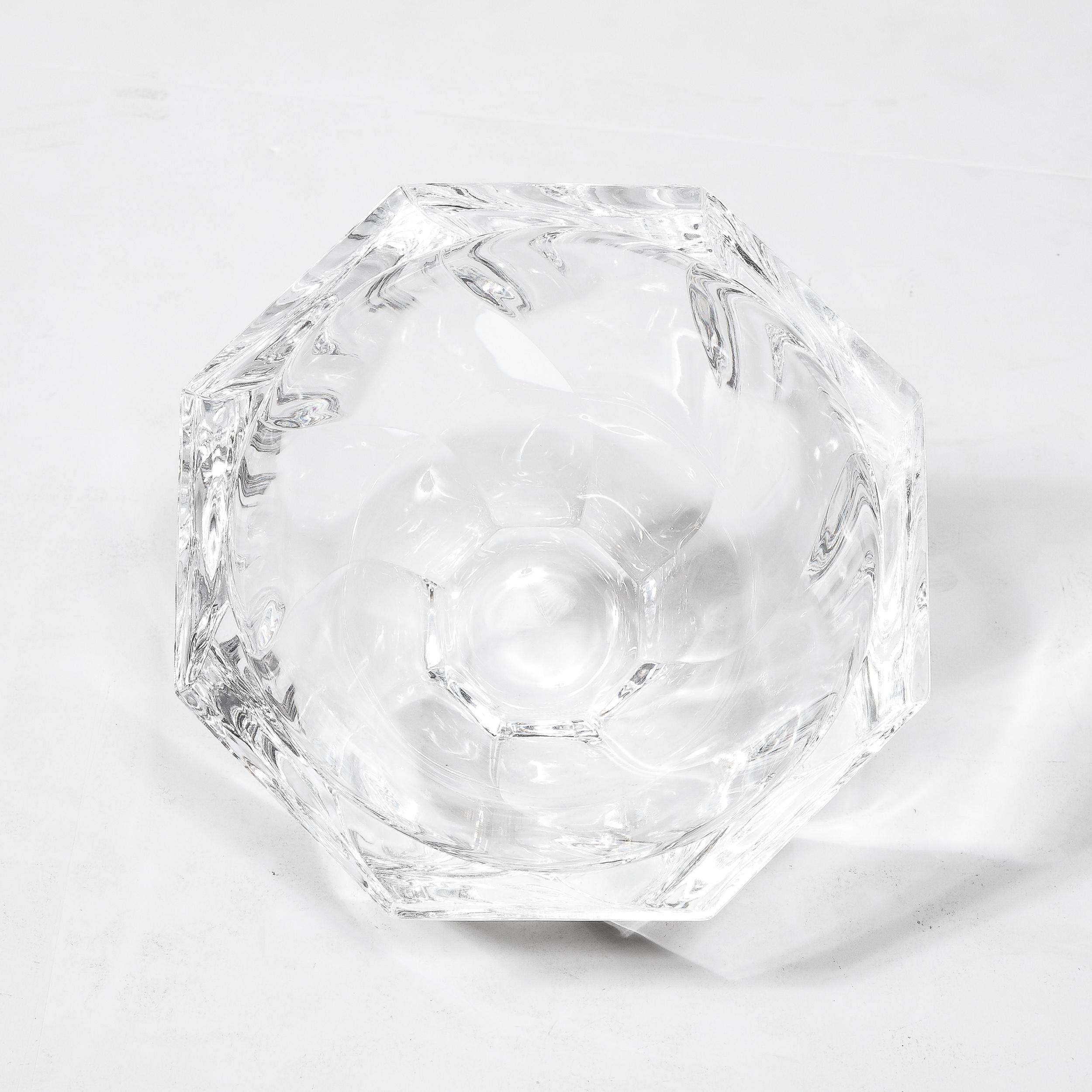 Mid-Century Modernist Spiral Form Crystal Bowl by Orrefors For Sale 2