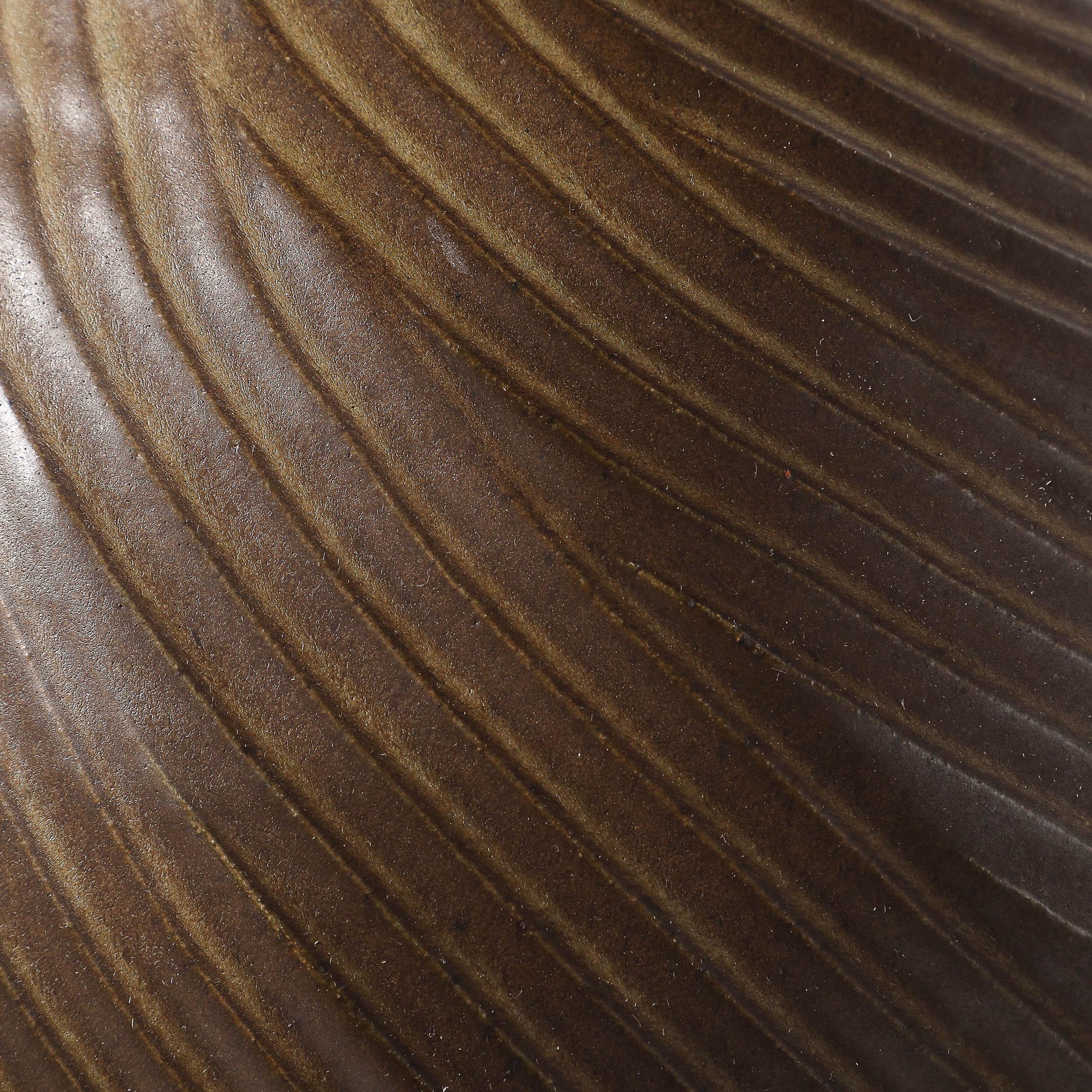 Lampada da tavolo con scanalature a spirale in ceramica color umido bruciato, in stile Mid-Century Modernist in vendita 4