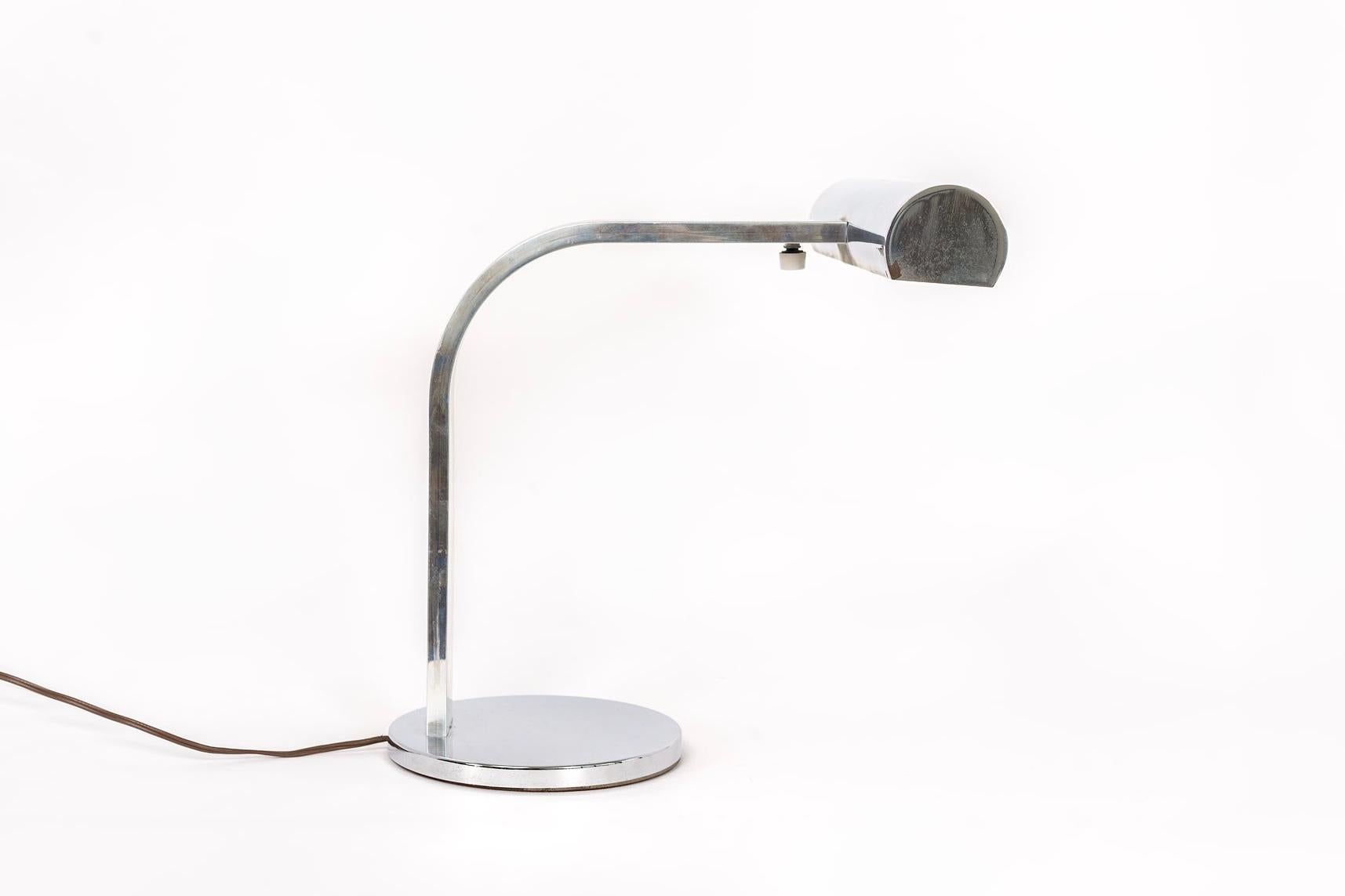 Late 20th Century Mid-Century Modernist Stainless Steel Tubular Table Lamp, 1970s