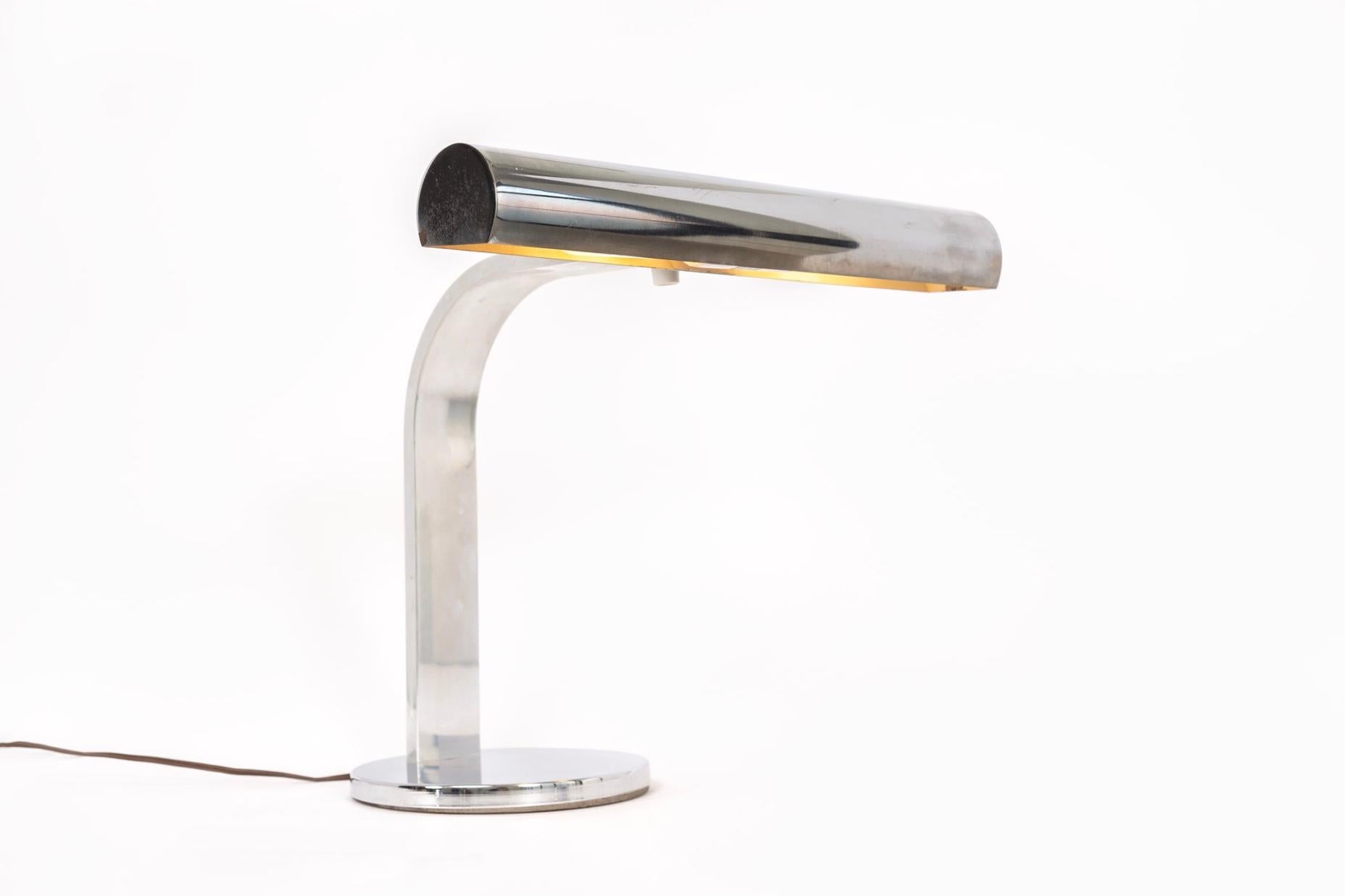 Mid-Century Modernist Stainless Steel Tubular Table Lamp, 1970s 2