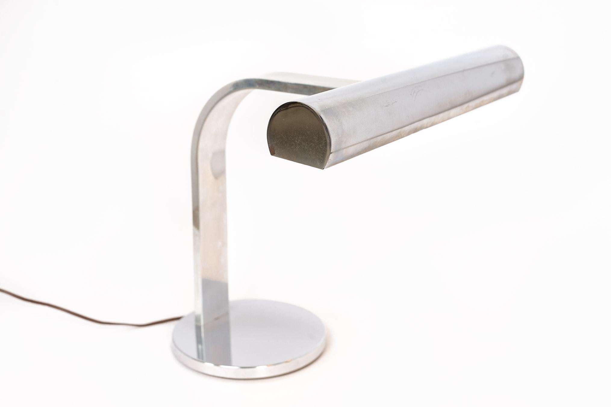 Mid-Century Modernist Stainless Steel Tubular Table Lamp, 1970s 3