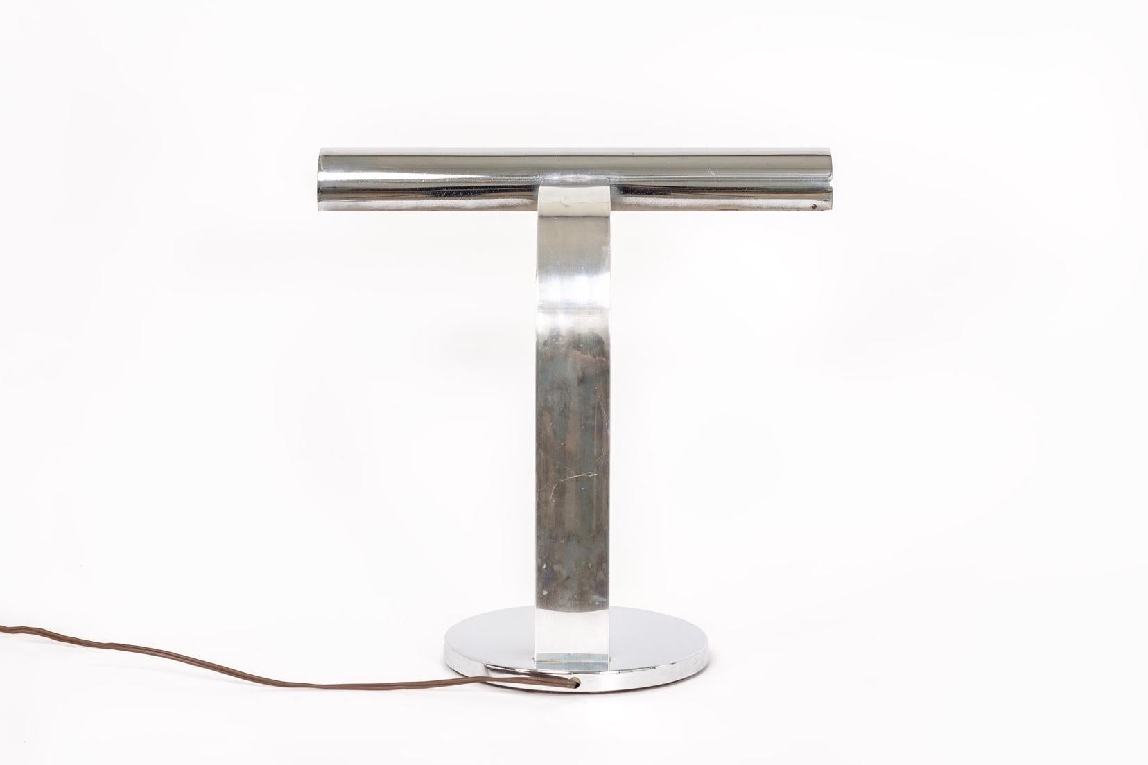 Mid-Century Modernist Stainless Steel Tubular Table Lamp, 1970s 4
