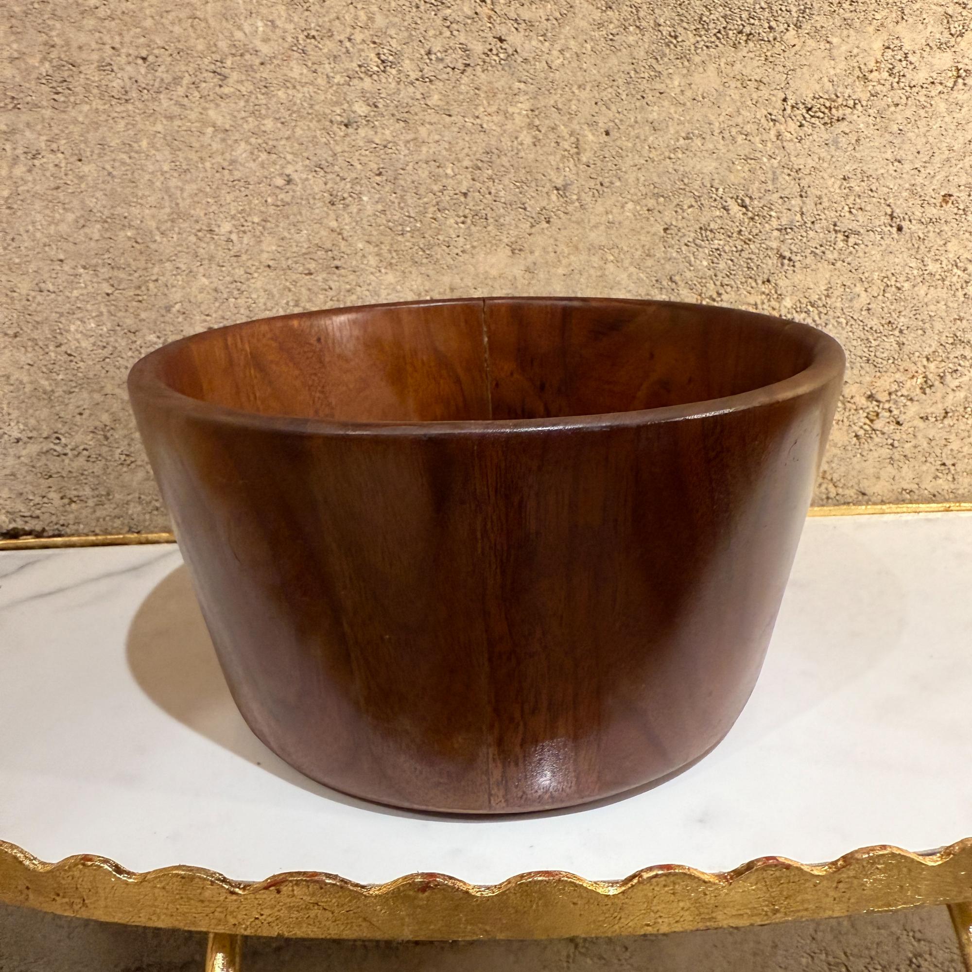 Mid-Century Modernist Staved Walnut Bowl Danish Modern For Sale 2