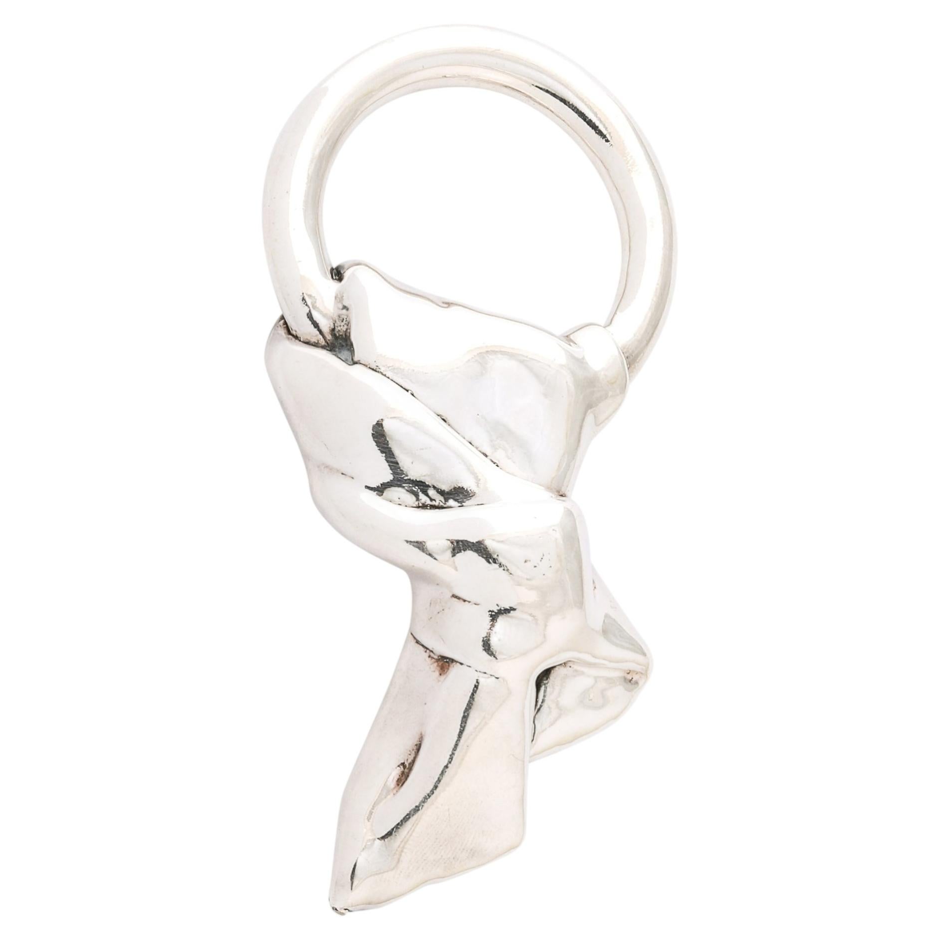 Mid-Century Modernist Sterling Silver Scarf Brooch