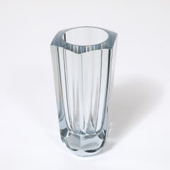 Mid-Century Modernist Strombergshyttan Swedish Faceted Crystal Vase