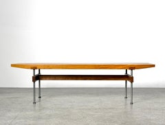 Mid Century Modernist Studio Craft Wood Slat Bench, Architectural Design 1950s