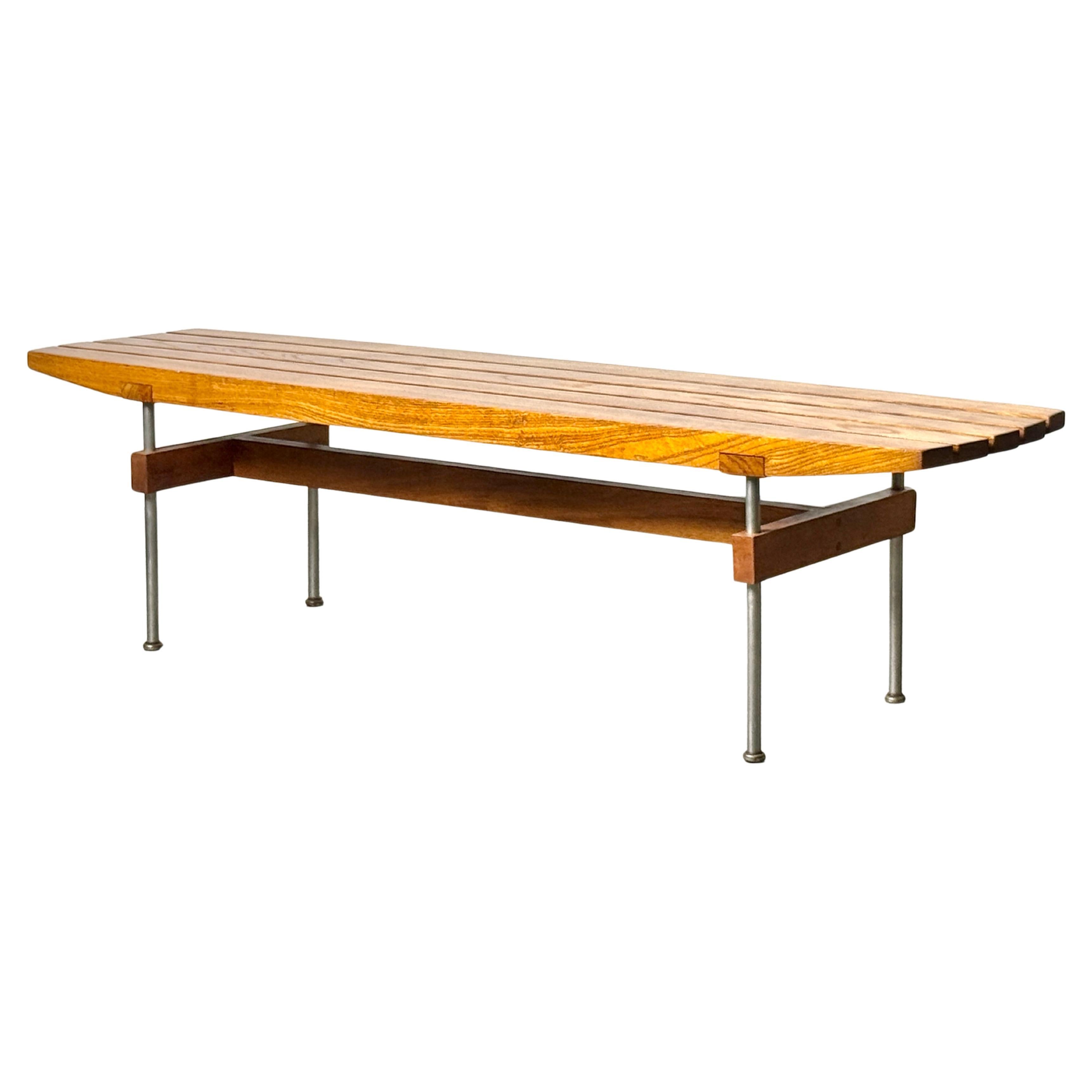 Panchina a doghe in Wood Studio Studio Modernista del Mid Century, Design architettonico 1950