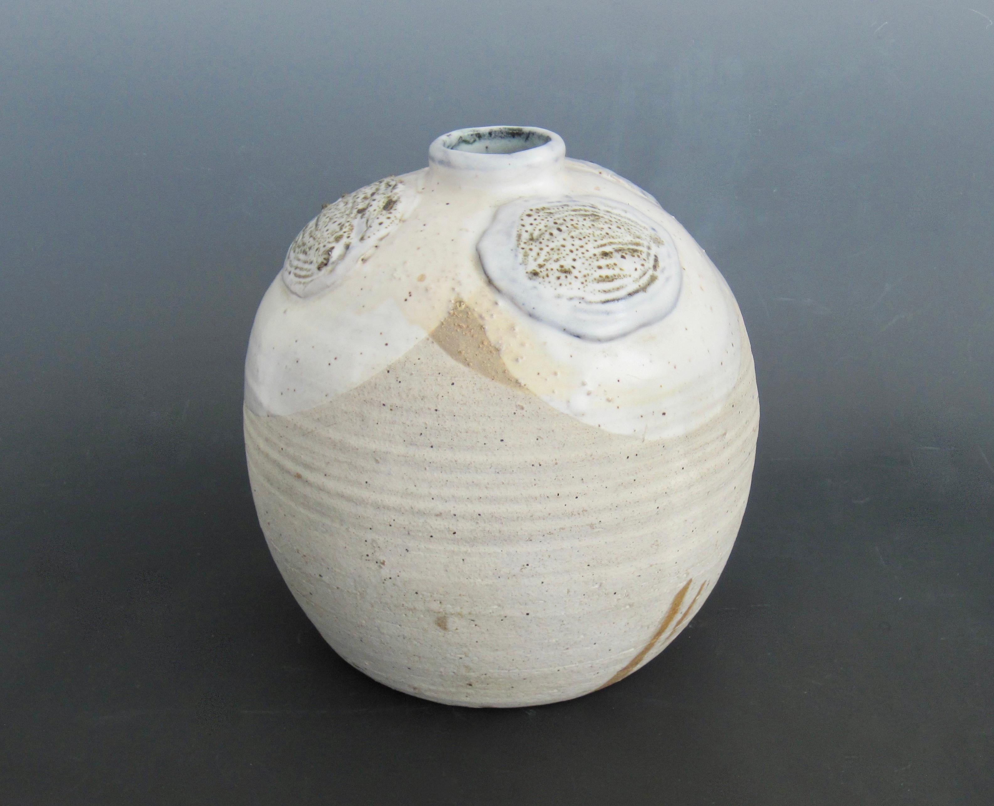 Mid-Century Modern Mid Century Modernist Studio Pottery White Vase, Signed For Sale