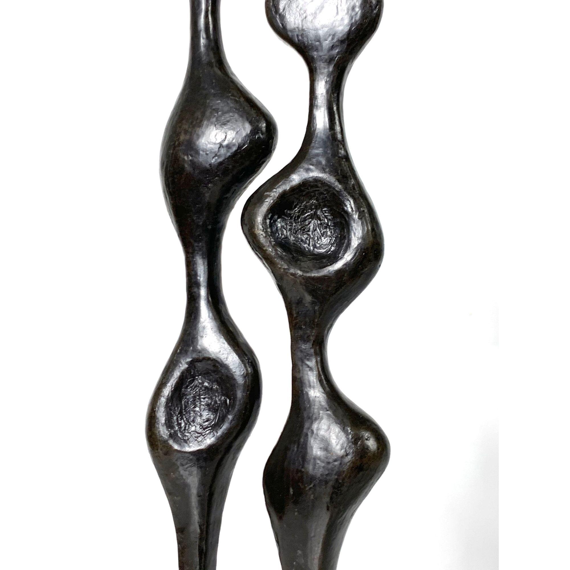Mid Century Modernist Tall Bronze Abstract Figurative Sculpture circa 1970s In Good Condition For Sale In Troy, MI