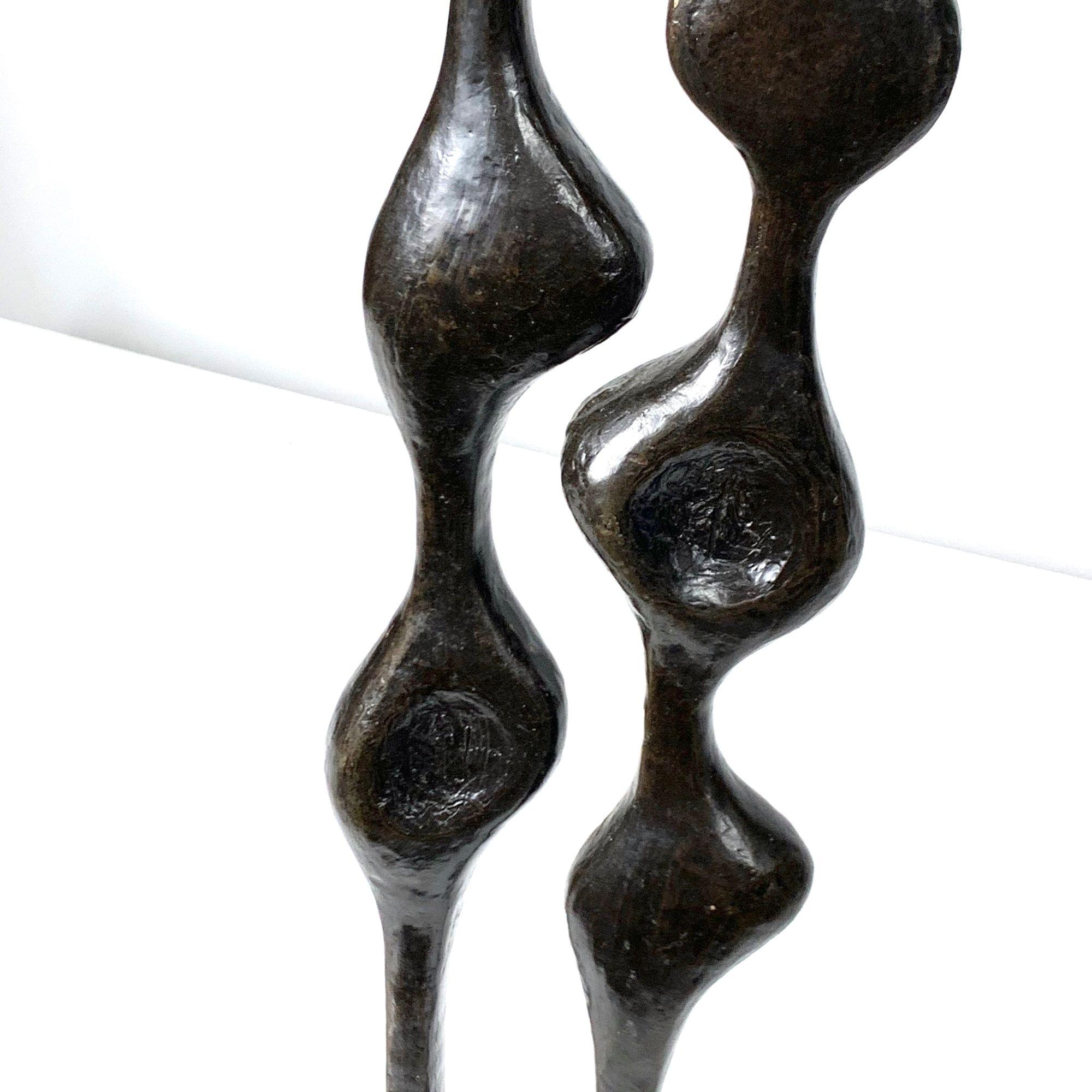 Mid Century Modernist Tall Bronze Abstract Figurative Sculpture circa 1970s For Sale 1