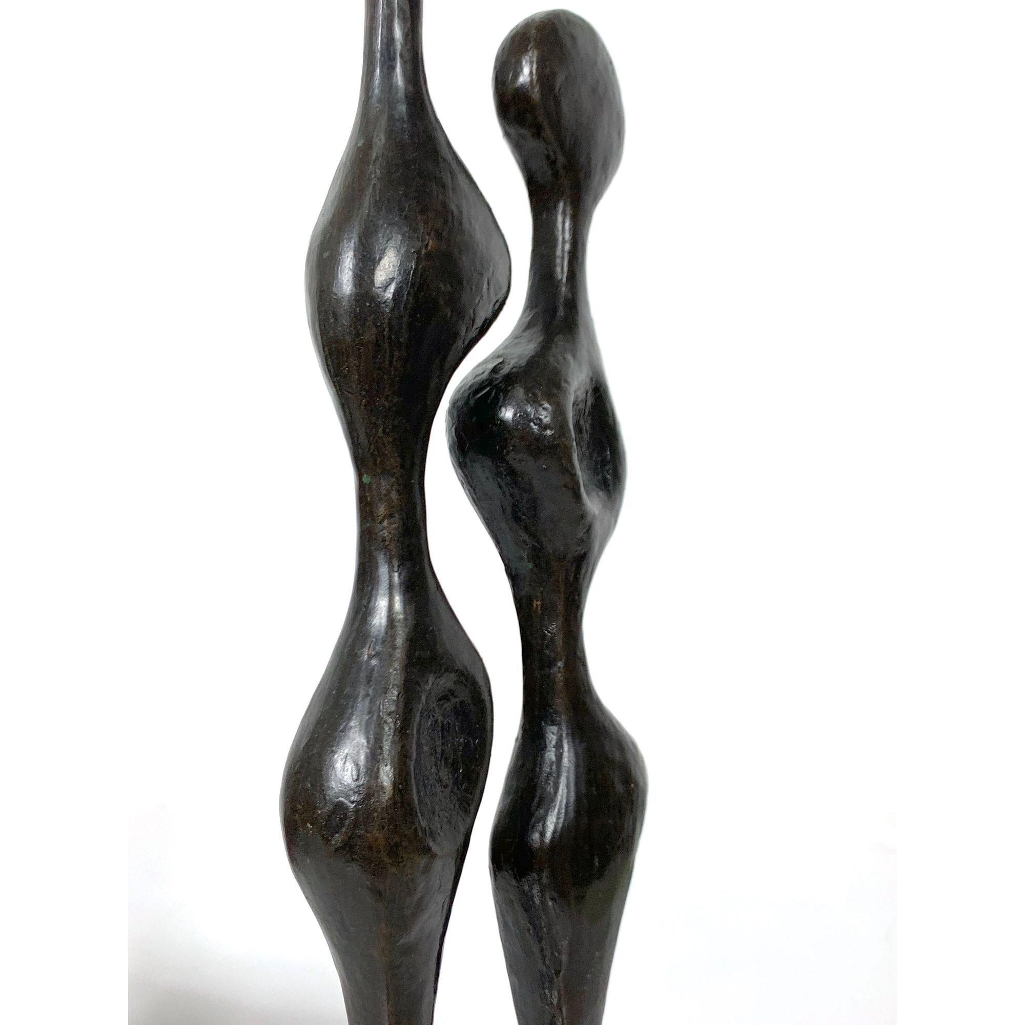 Mid Century Modernist Tall Bronze Abstract Figurative Sculpture circa 1970s For Sale 2