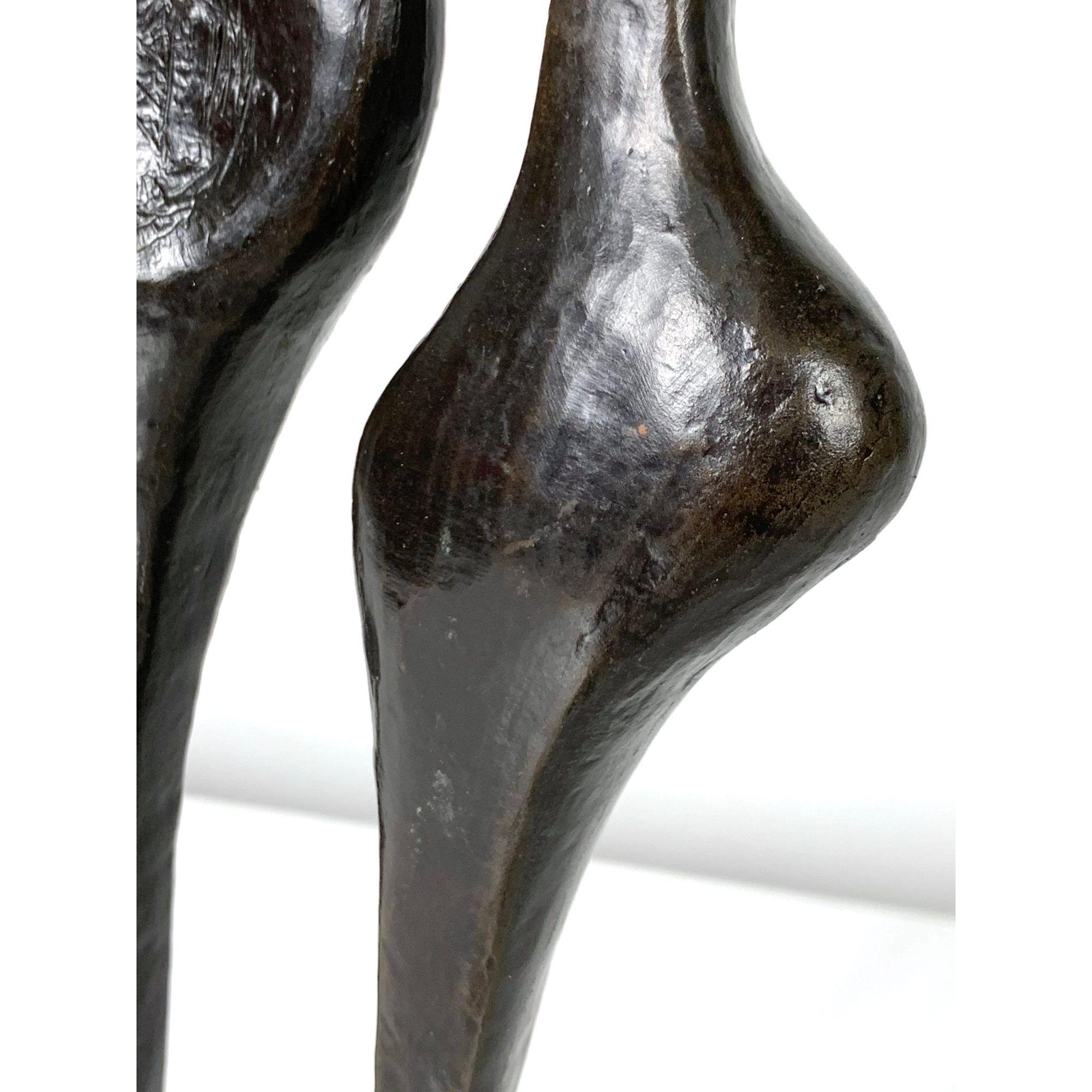 Mid Century Modernist Tall Bronze Abstract Figurative Sculpture circa 1970s For Sale 4