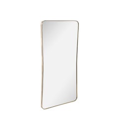 Mid-Century Modernist Tapered Rectangular Brass Wrapped Mirror