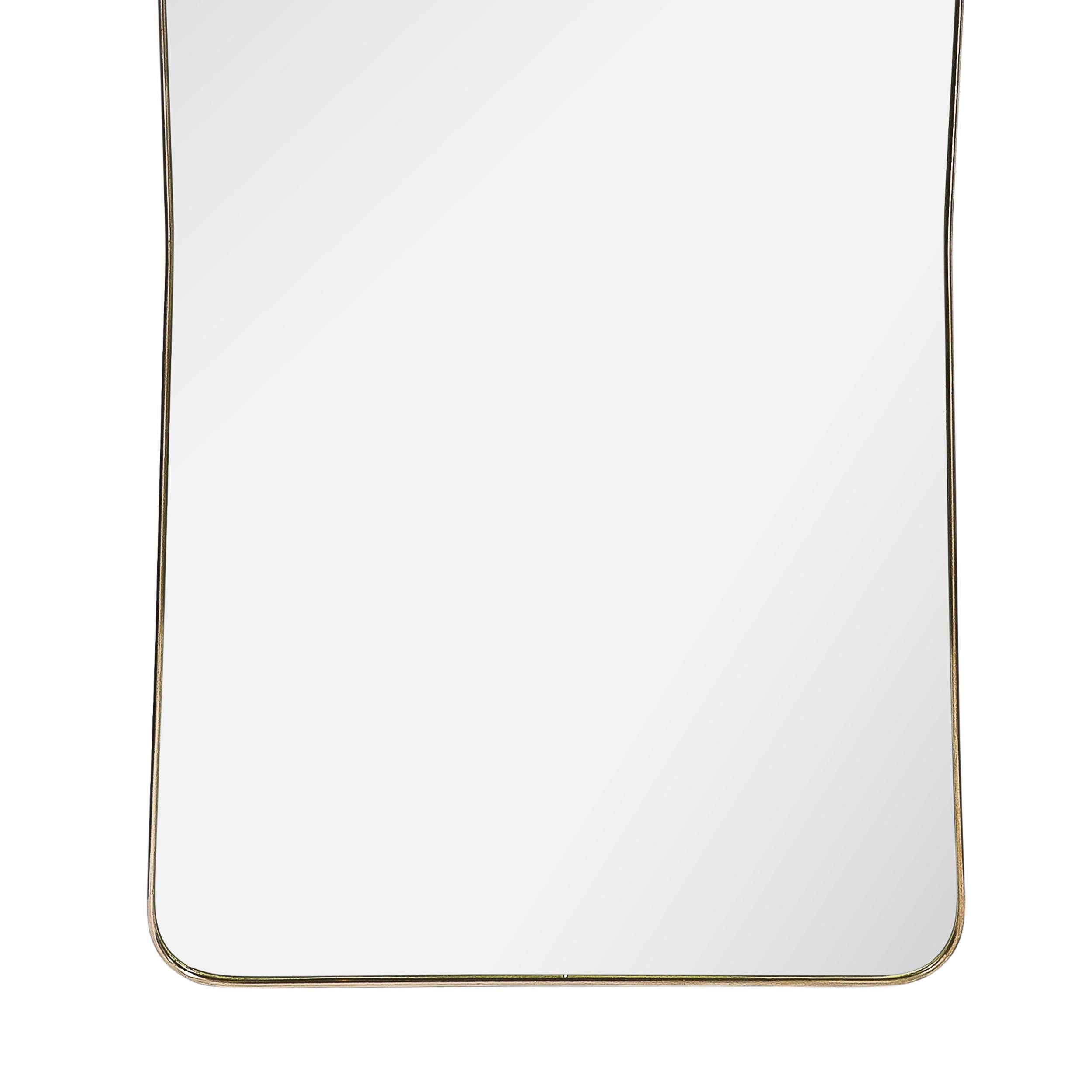 Italian Mid-Century Modernist Tapered Rectangular Brass Wrapped Mirror  For Sale