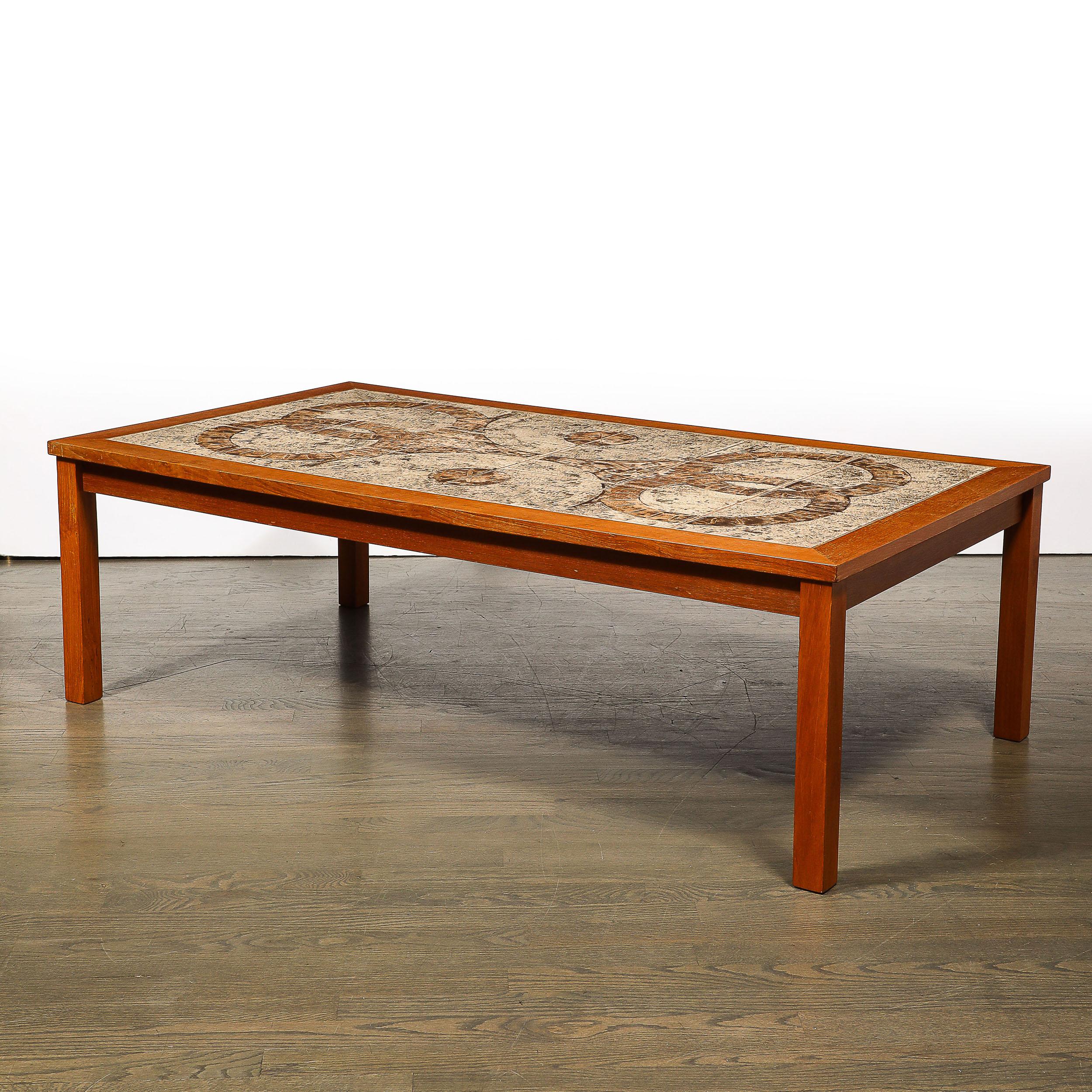 Tavolo da cocktail modernista del Mid Century in teak e piastrelle di ceramica di Gangso Mobler in vendita 5