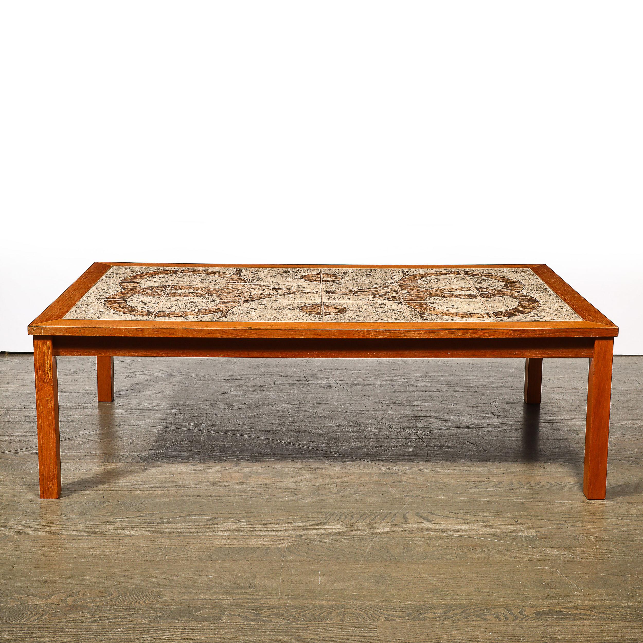 Tavolo da cocktail modernista del Mid Century in teak e piastrelle di ceramica di Gangso Mobler in vendita 2