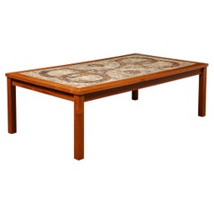 Mid-Century Modernist Teak & Ceramic Tile Topped Cocktail Table by Gangso Mobler