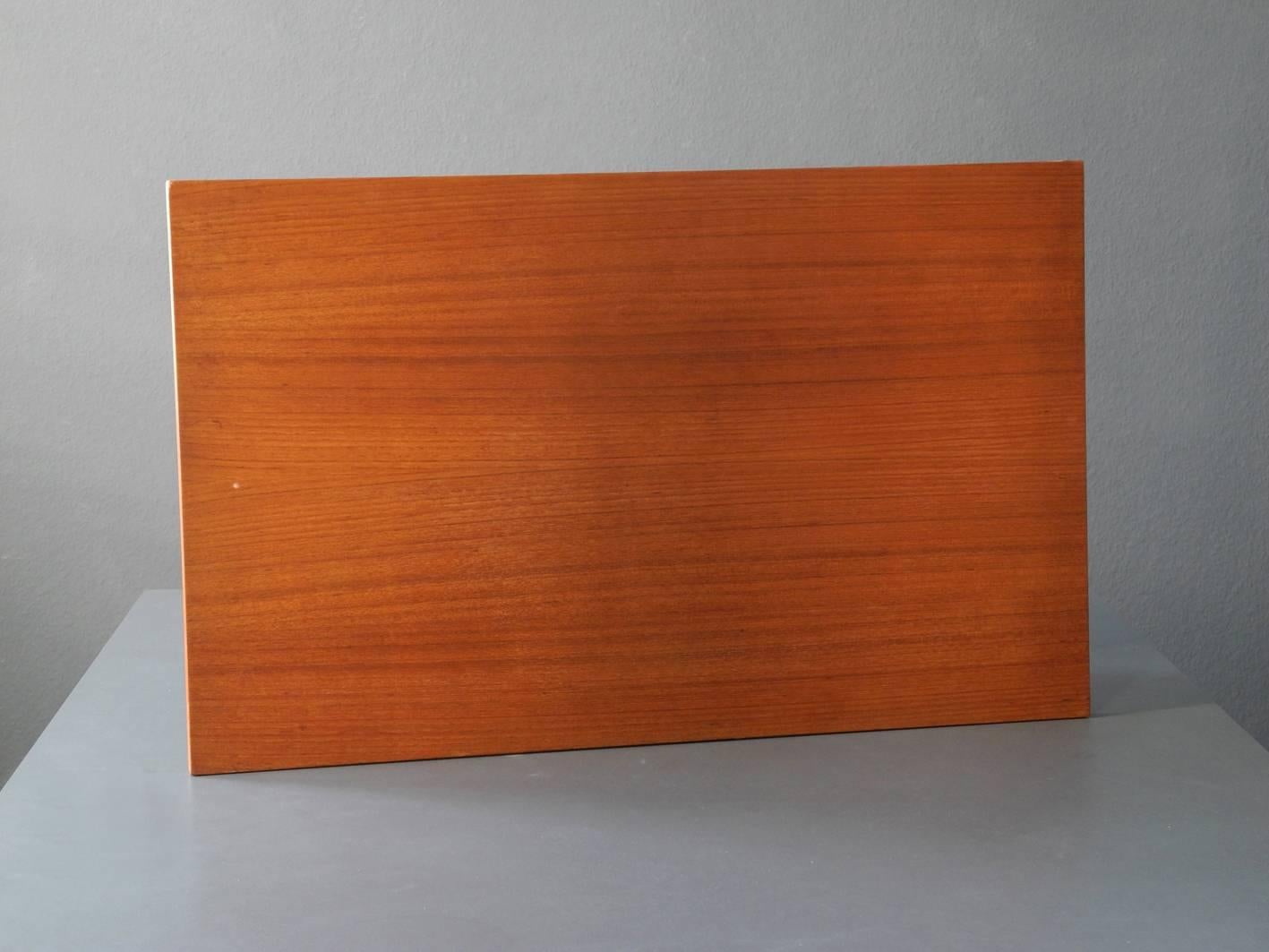 Mid-Century Modernist Teak Perforated Metal Side Table from Italy 4