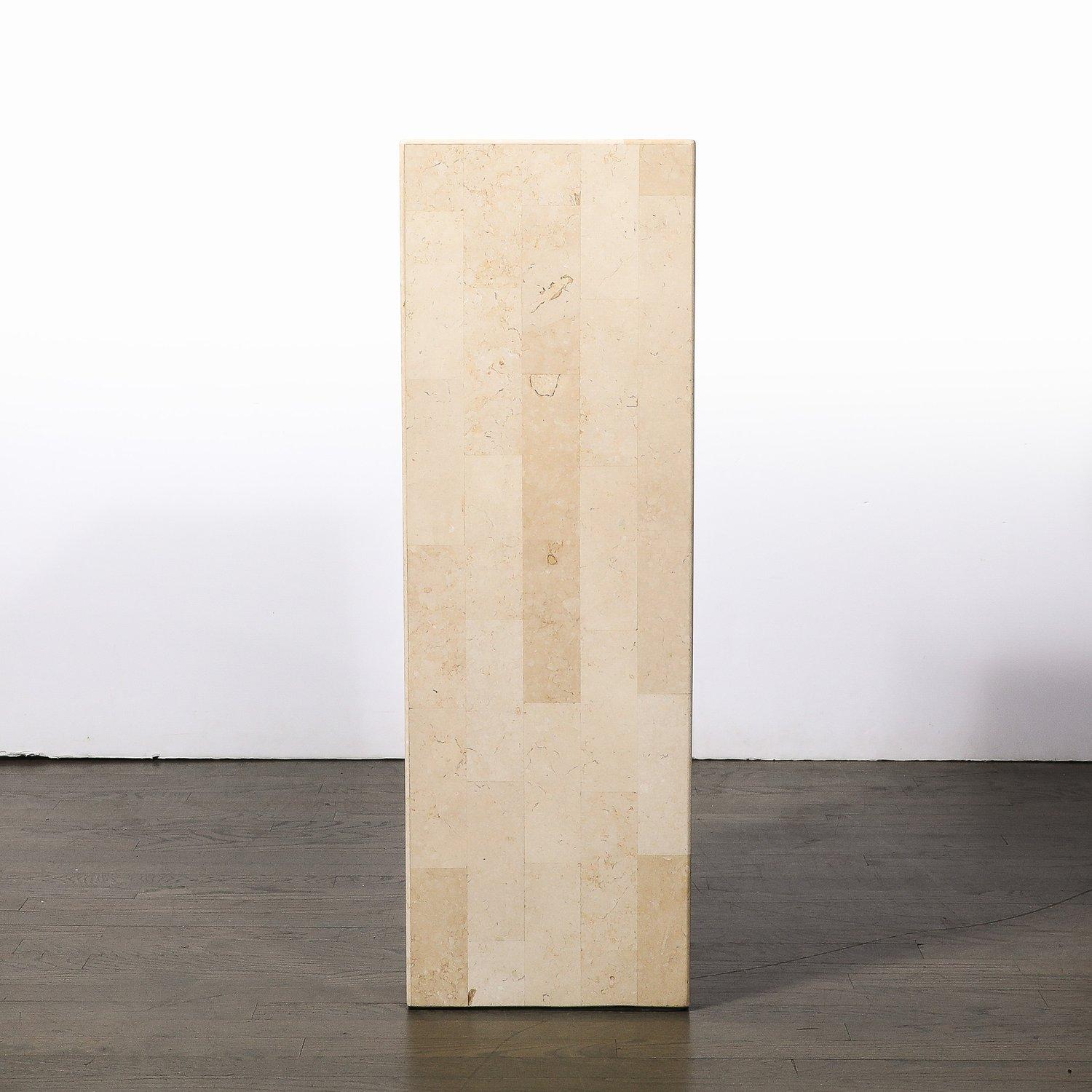 Fin du 20e siècle Mid-Century Modernist Tessellate Stone Pedestal by Maitland Smith en vente