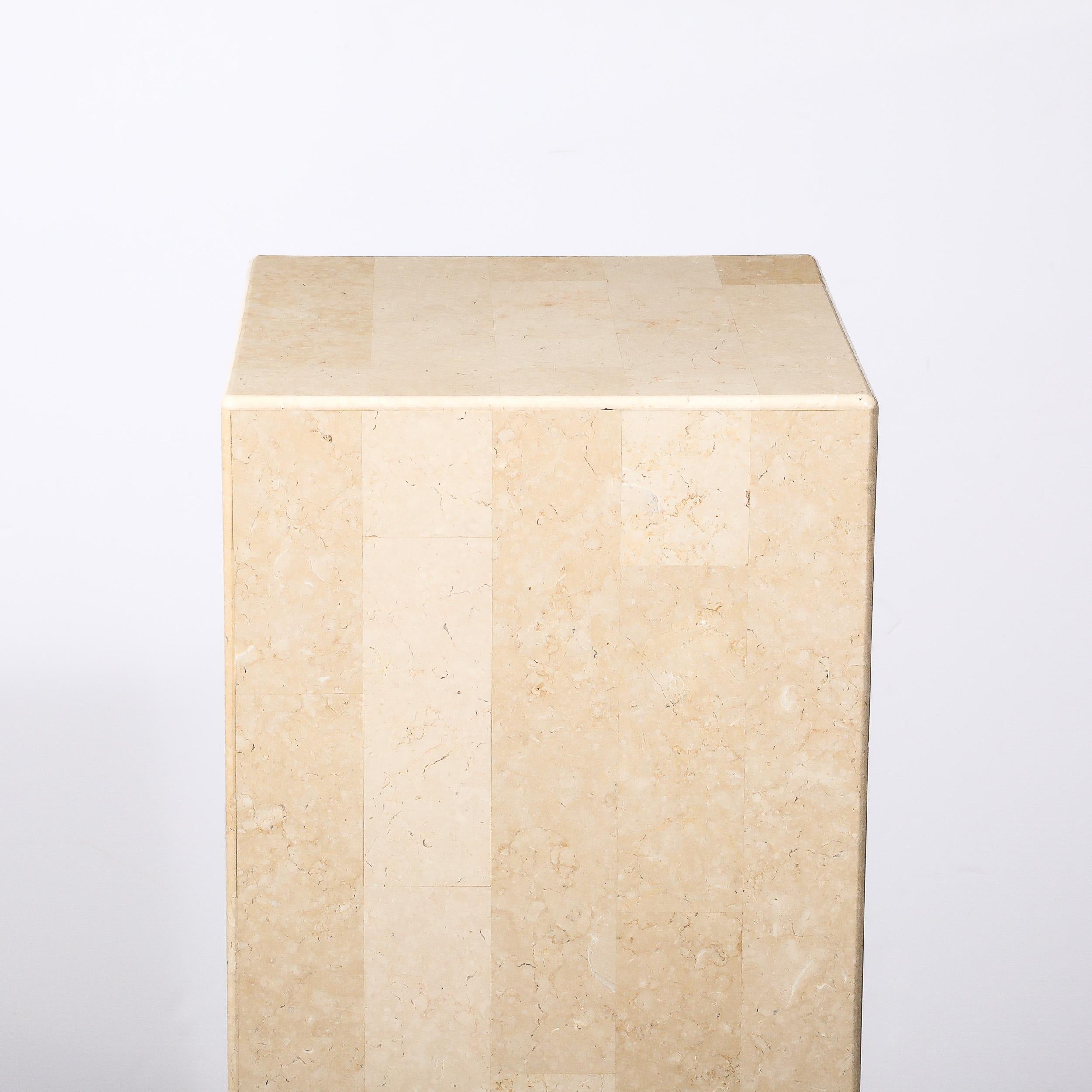 Mid-Century Modernist Tessellate Stone Pedestal by Maitland Smith For Sale 1