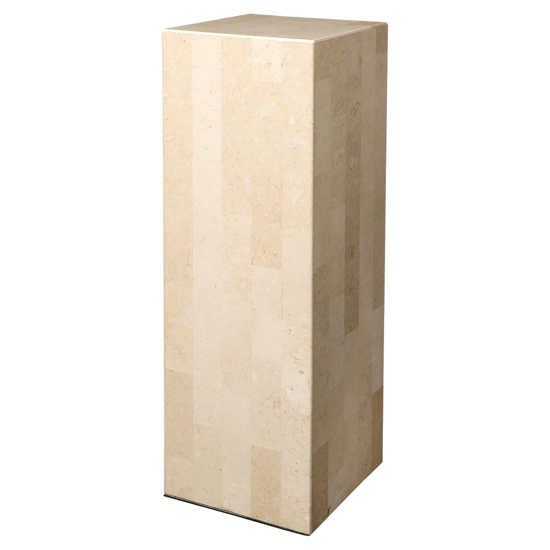 Mid-Century Modernist Tessellate Stone Pedestal by Maitland Smith For Sale