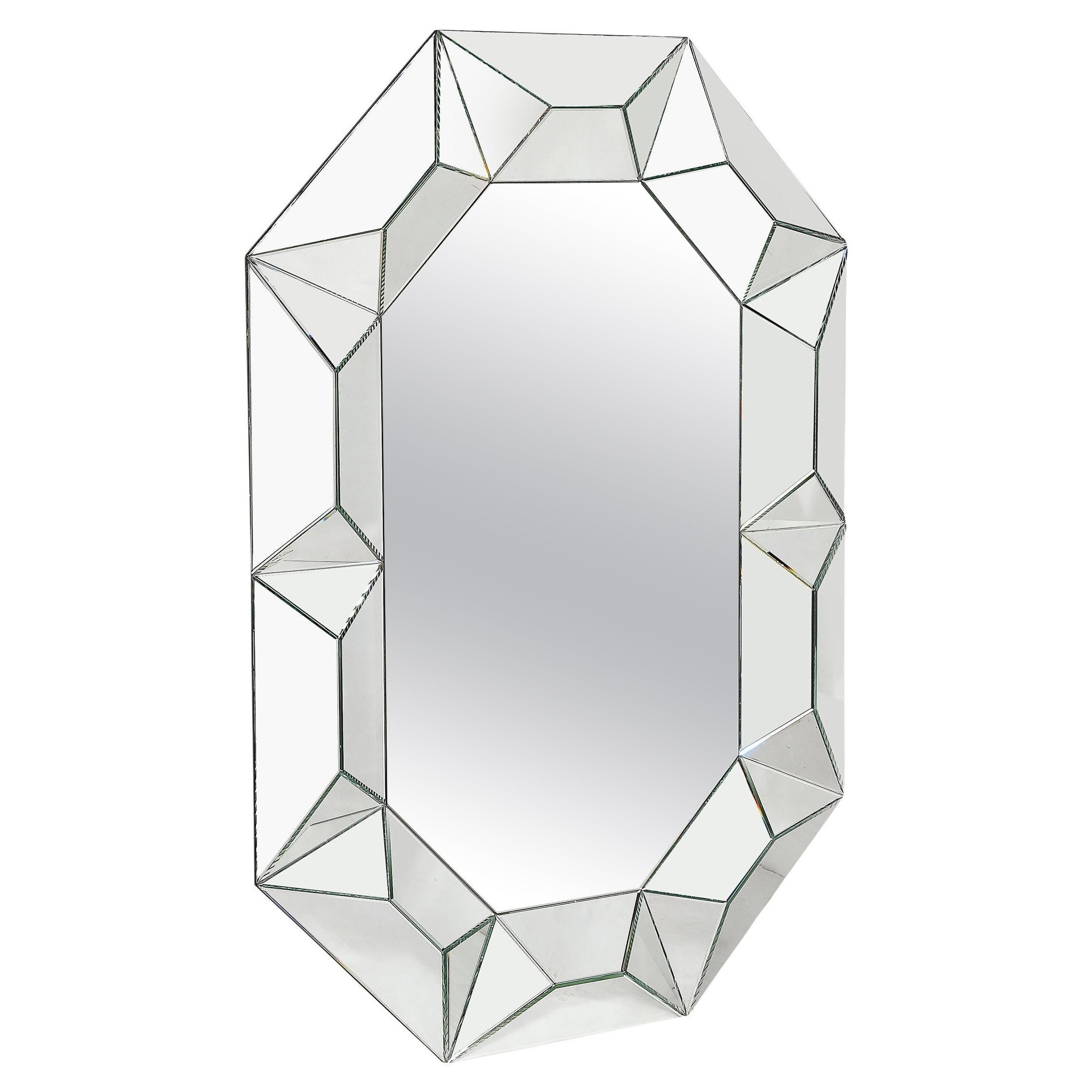 Mid-Century Modernist Tessellated Octagonal Shadowbox Mirror