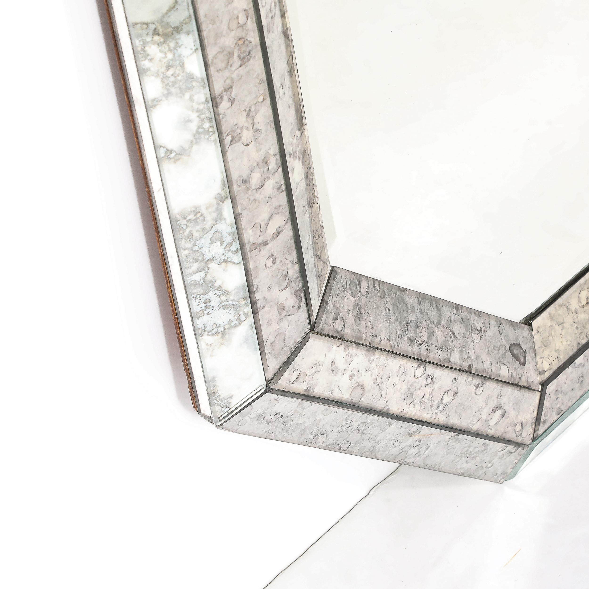 Bordure de miroir octogonal tessellée fumée, de style moderne du milieu du siècle dernier en vente 4
