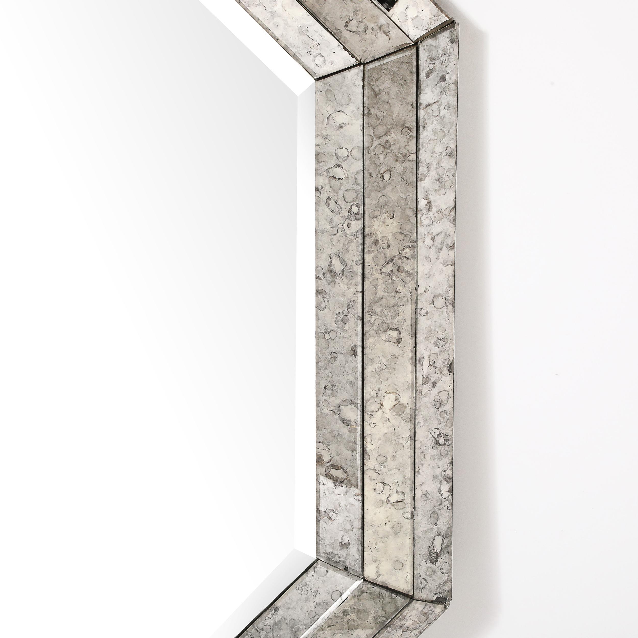 Bordure de miroir octogonal tessellée fumée, de style moderne du milieu du siècle dernier en vente 5
