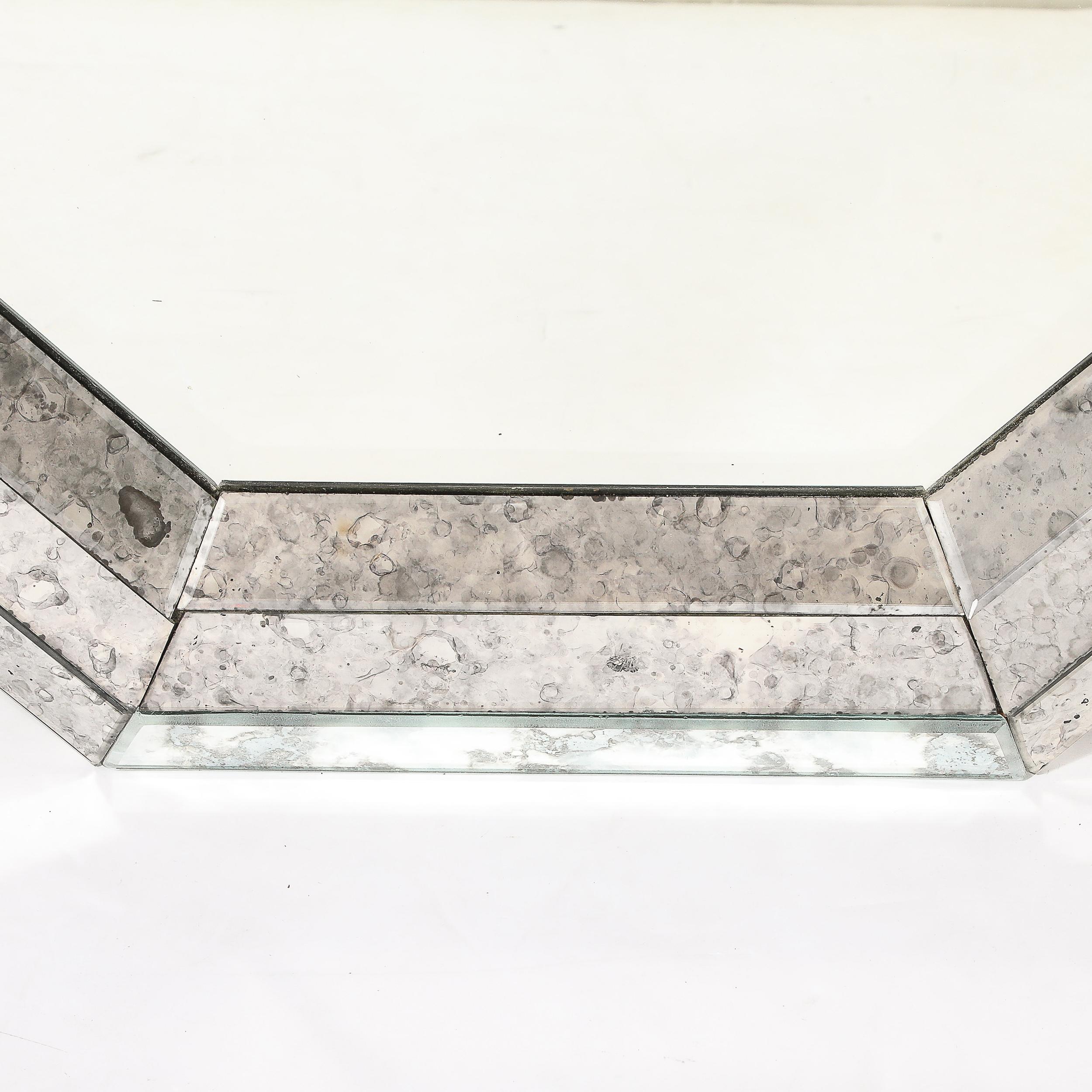 Bordure de miroir octogonal tessellée fumée, de style moderne du milieu du siècle dernier en vente 6