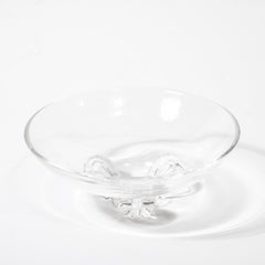 Mid-Century Modernist Three Footed Crystal Bowl by Steuben