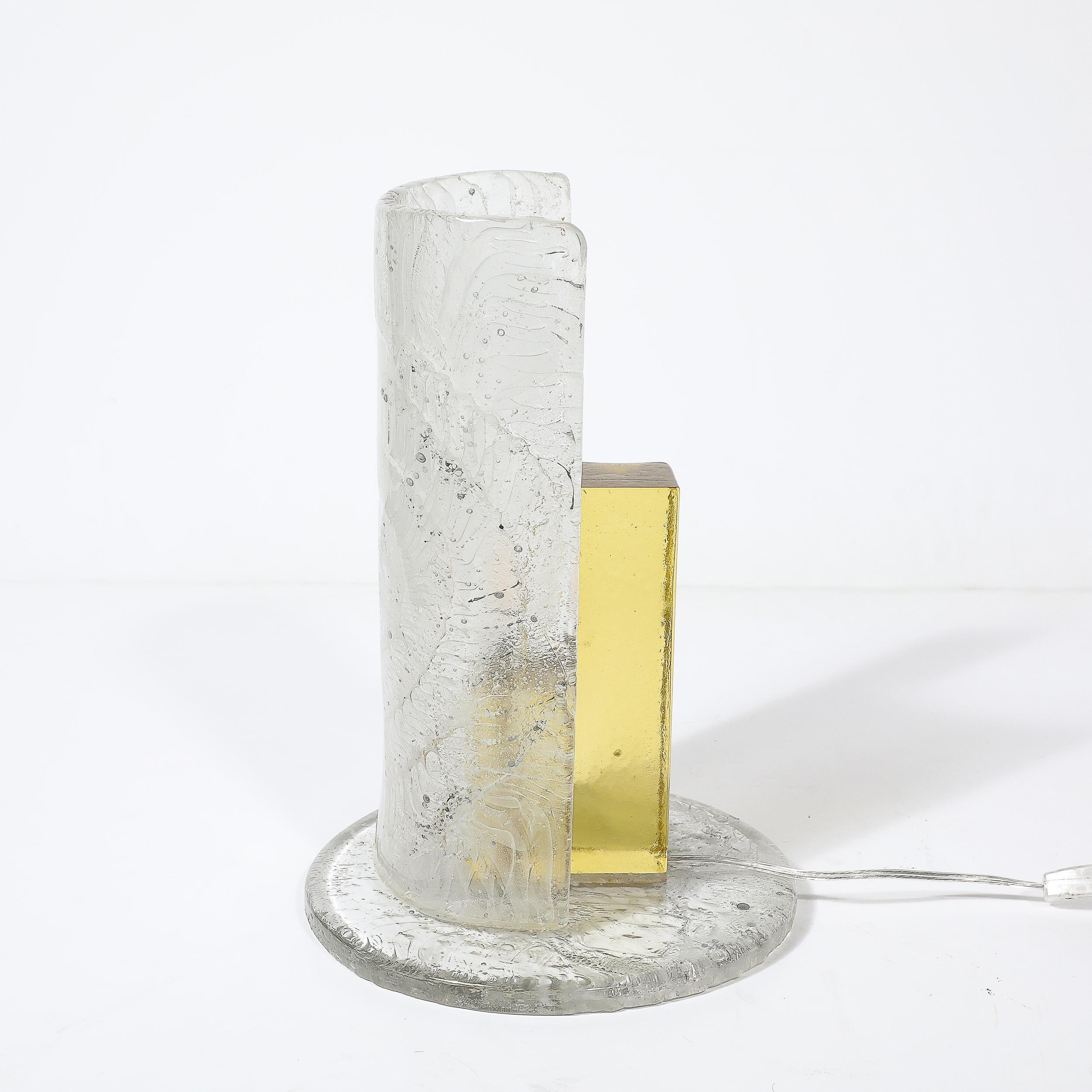 Mid-Century Modernist Transluzentes Murano Glas Uplight W/Texturierte Spirale im Angebot 3