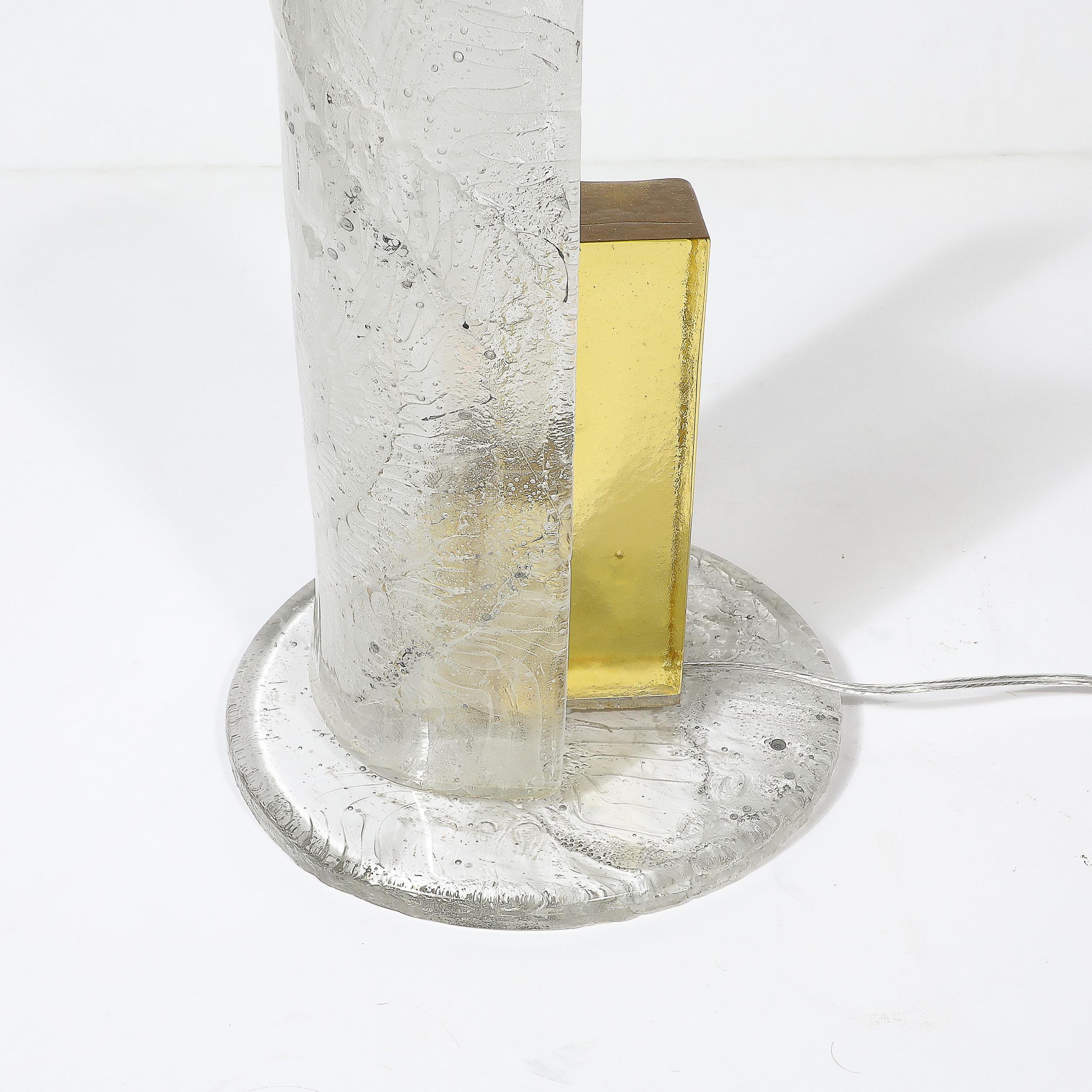Mid-Century Modernist Transluzentes Murano Glas Uplight W/Texturierte Spirale im Angebot 4