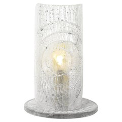 Mid-Century Modernist Translucent Murano Glass Uplight W/Textured Spiral