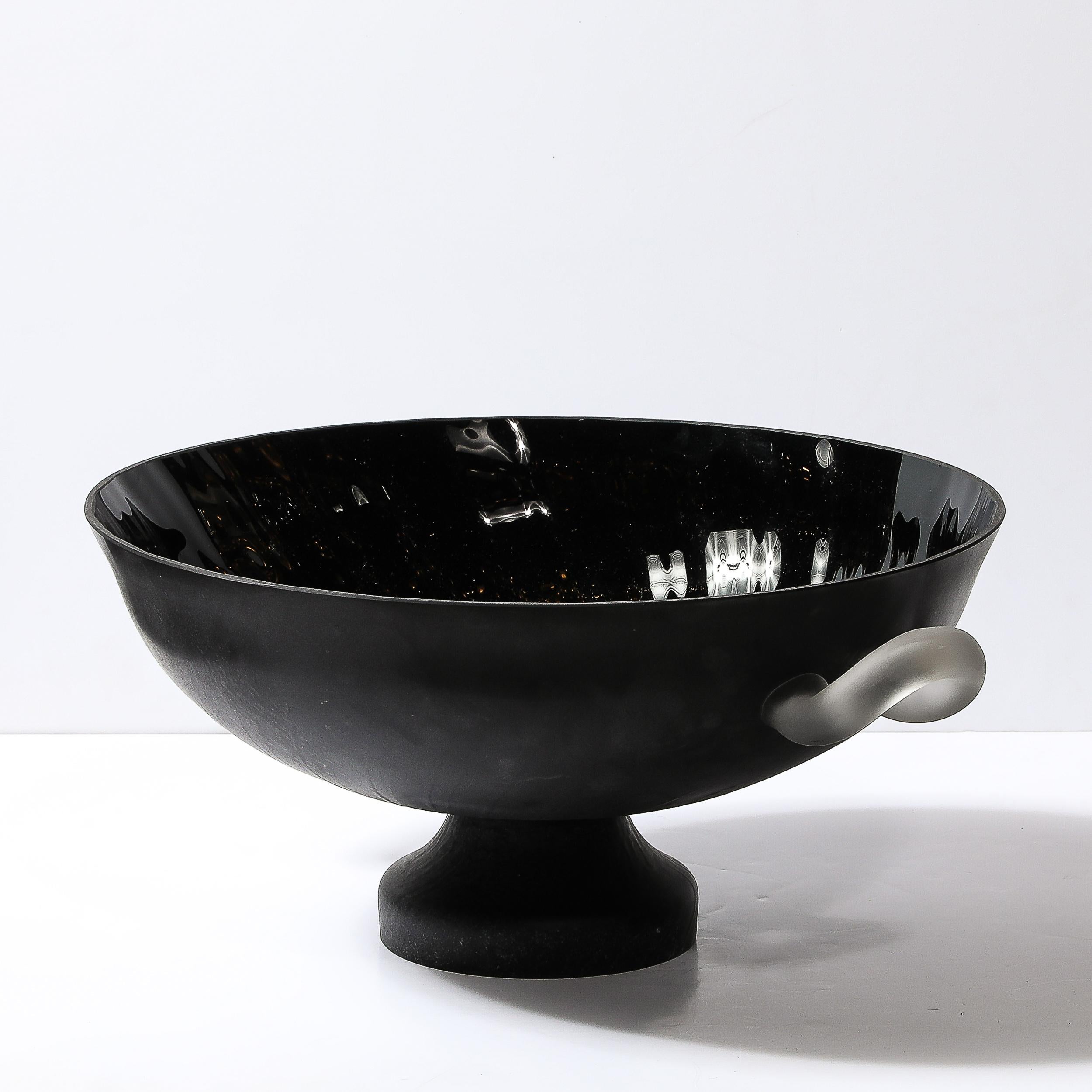 Scavo Mid-Century Modernist Urn Form Centerpiece Bowl in Black and White ...