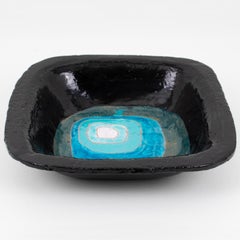 Vallauris Aschenbecher aus glasierter Keramik, Schreibtischablage, um 1960