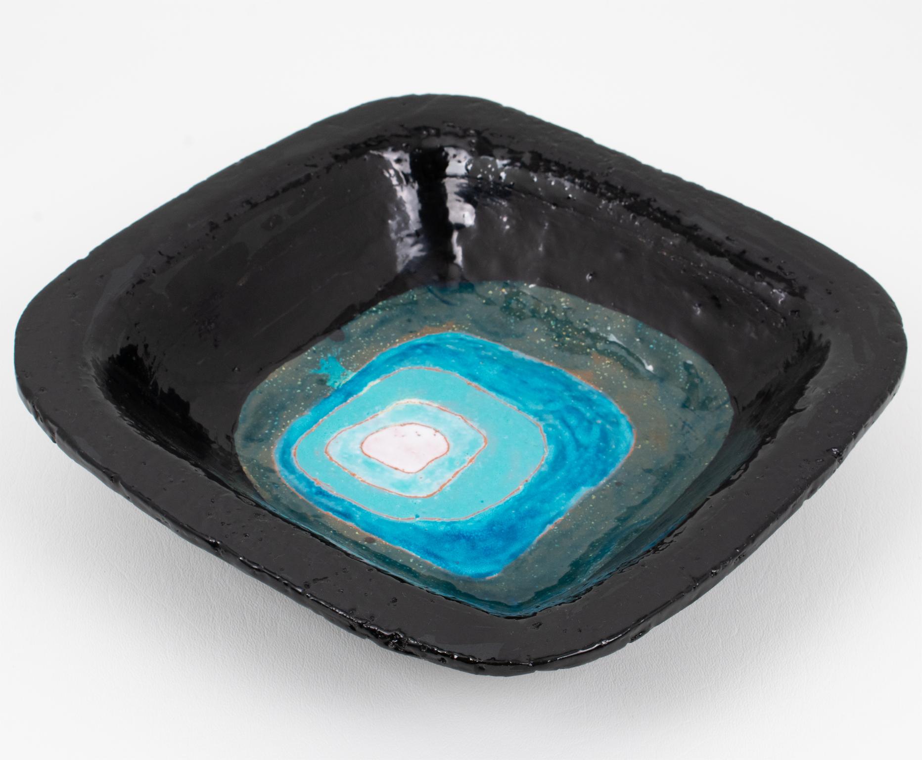 French Mid-Century Modernist Vallauris Glazed Ceramic Ashtray, Desk Tidy, circa 1960 For Sale