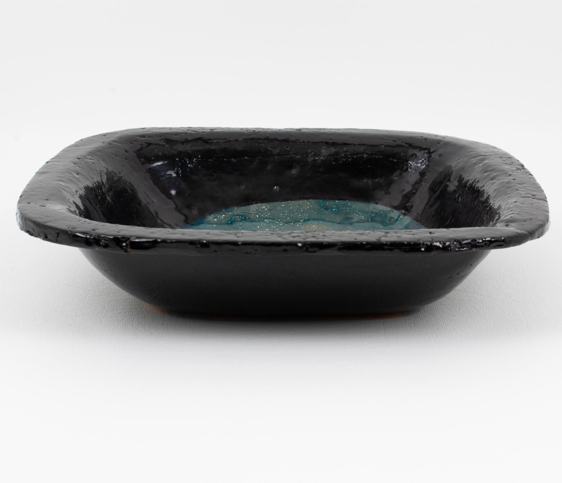 Mid-Century Modernist Vallauris Glazed Ceramic Ashtray, Desk Tidy, circa 1960 In Excellent Condition For Sale In Atlanta, GA
