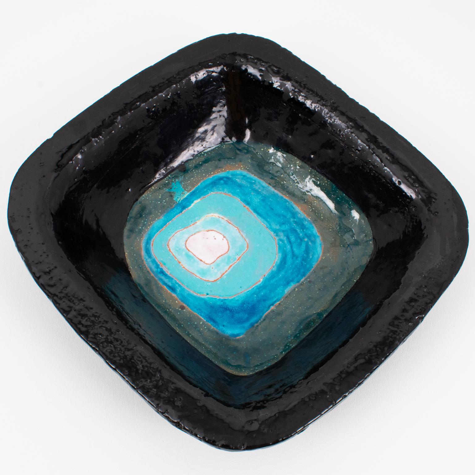 Mid-Century Modernist Vallauris Glazed Ceramic Ashtray, Desk Tidy, circa 1960 For Sale 3