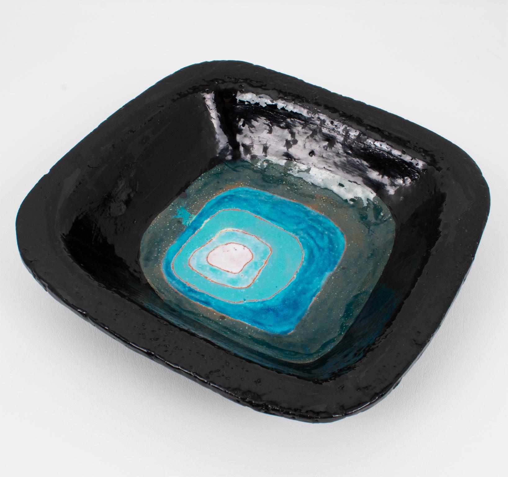 Mid-Century Modernist Vallauris Glazed Ceramic Ashtray, Desk Tidy, circa 1960 For Sale 4