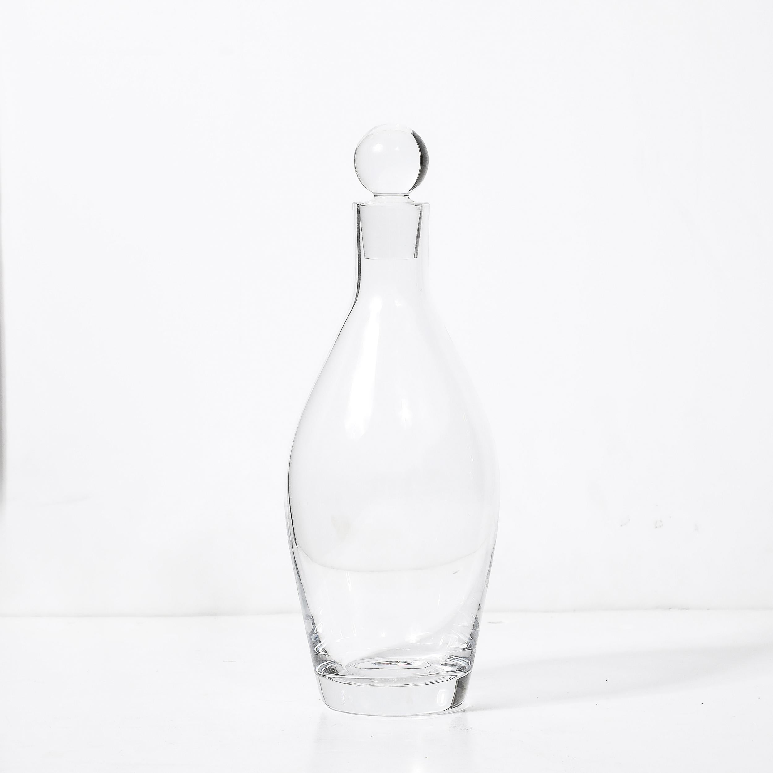 Modernistischer Villeroy & Boch-Kristall-Dekanter mit kugelförmigem Stopper aus der Mitte des Jahrhunderts (Deutsch) im Angebot