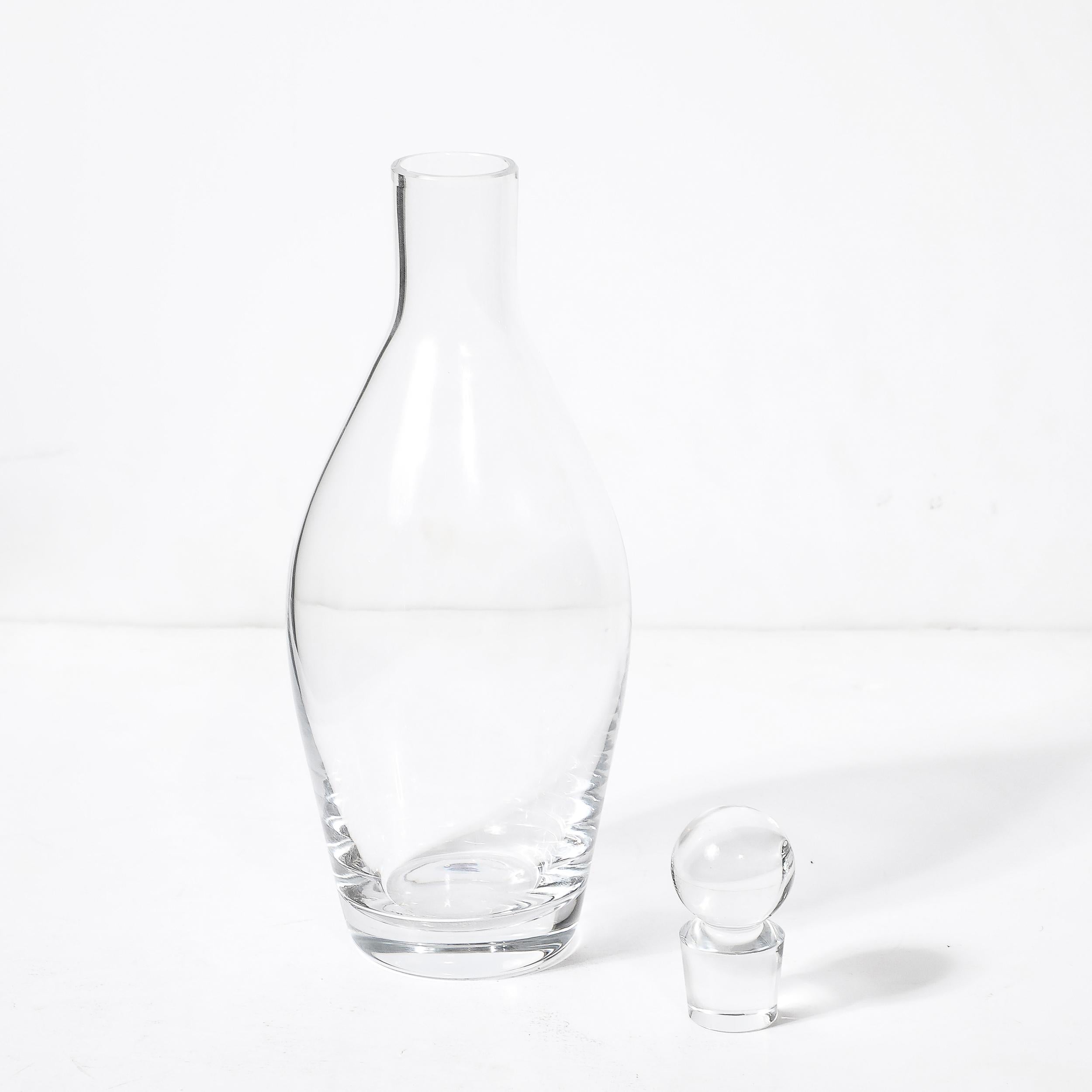 Modernistischer Villeroy & Boch-Kristall-Dekanter mit kugelförmigem Stopper aus der Mitte des Jahrhunderts im Angebot 1