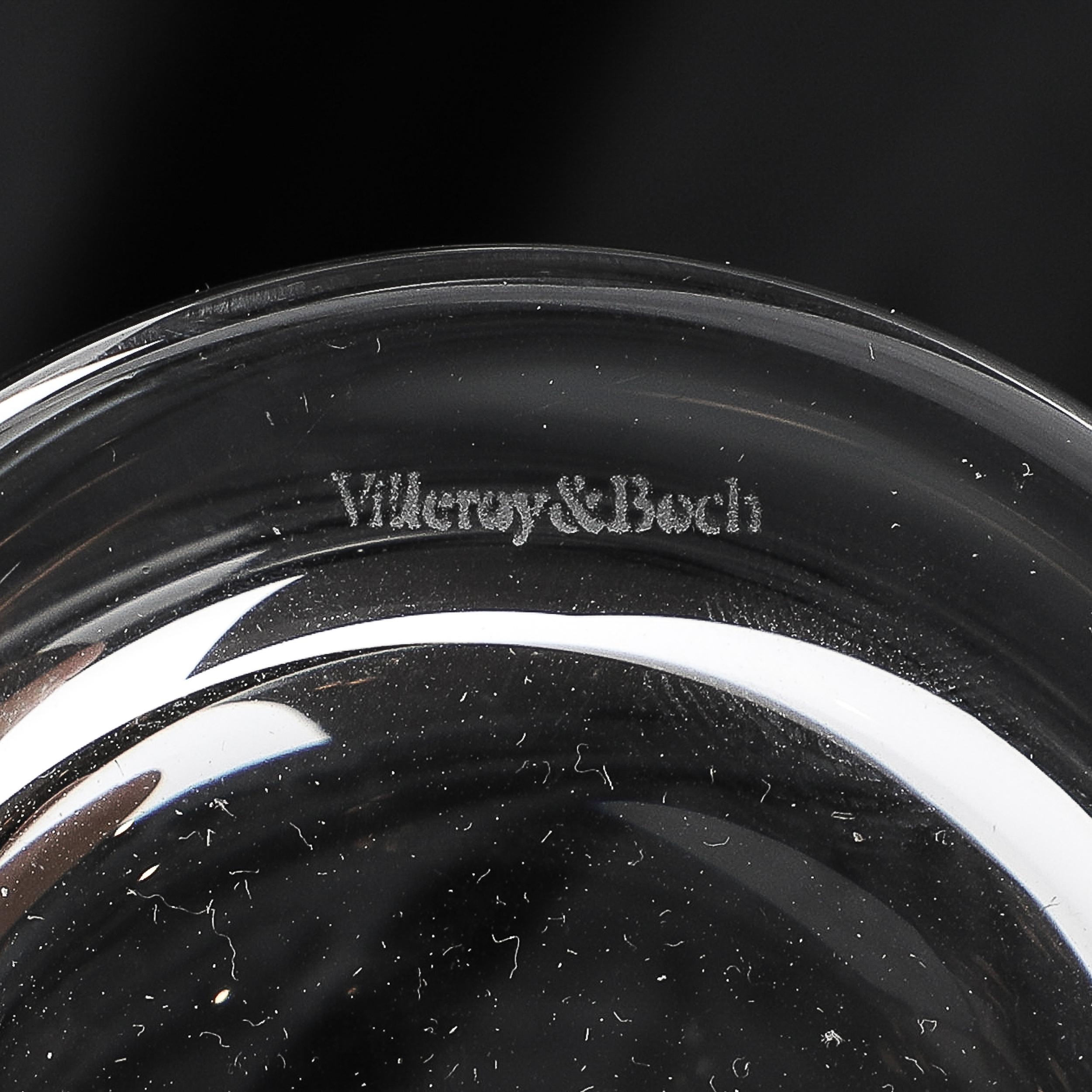 Modernistischer Villeroy & Boch-Kristall-Dekanter mit kugelförmigem Stopper aus der Mitte des Jahrhunderts im Angebot 3