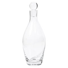 Vintage Mid-Century Modernist Villeroy & Boch Crystal Decanter w/ Spherical Stopper