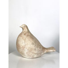 Mid Century Modernist Vintage Large Ceramic Bird Sculpture, 1981