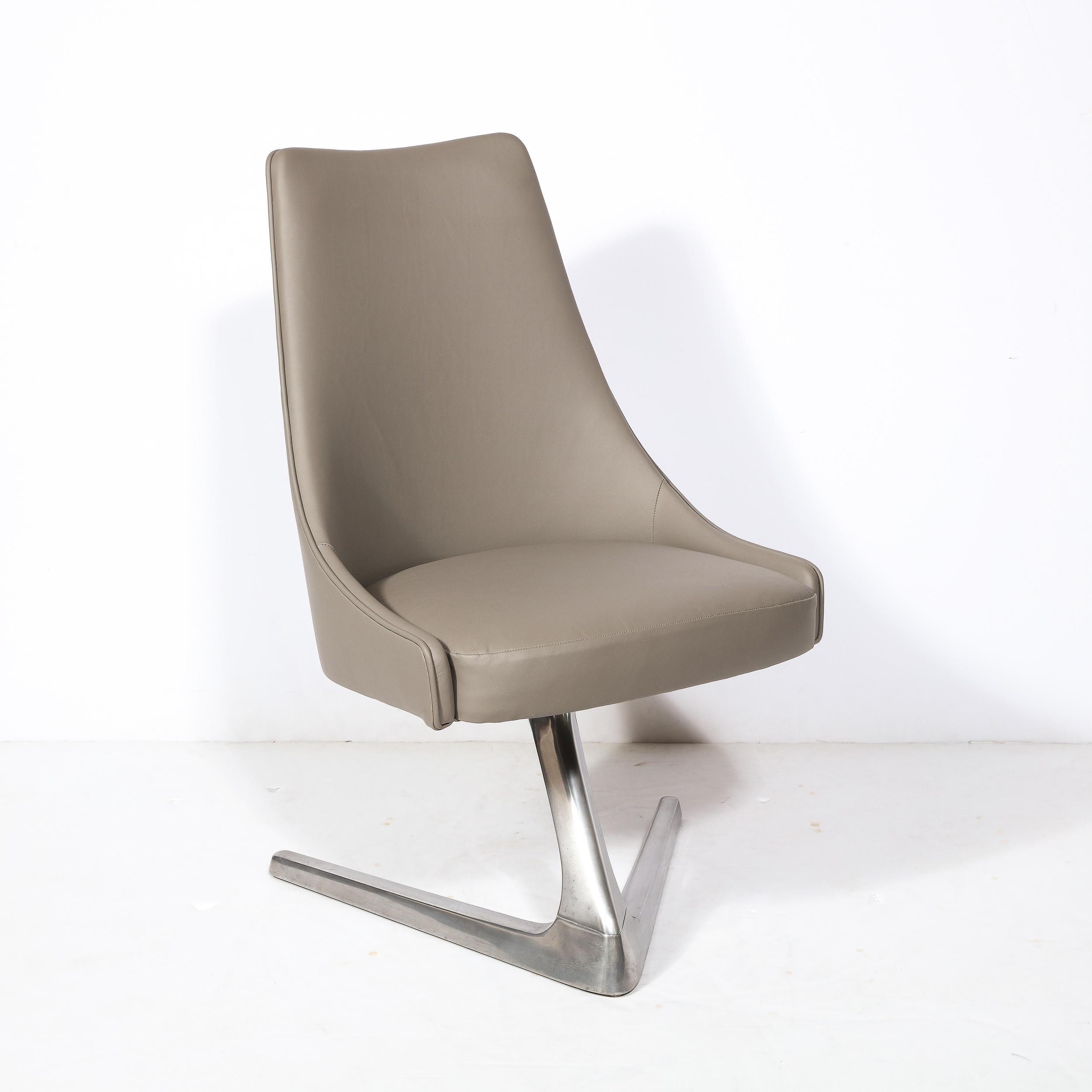Sedia girevole Unicorno Chromecraft Sculpta Modernista del Mid-Century in vendita 4