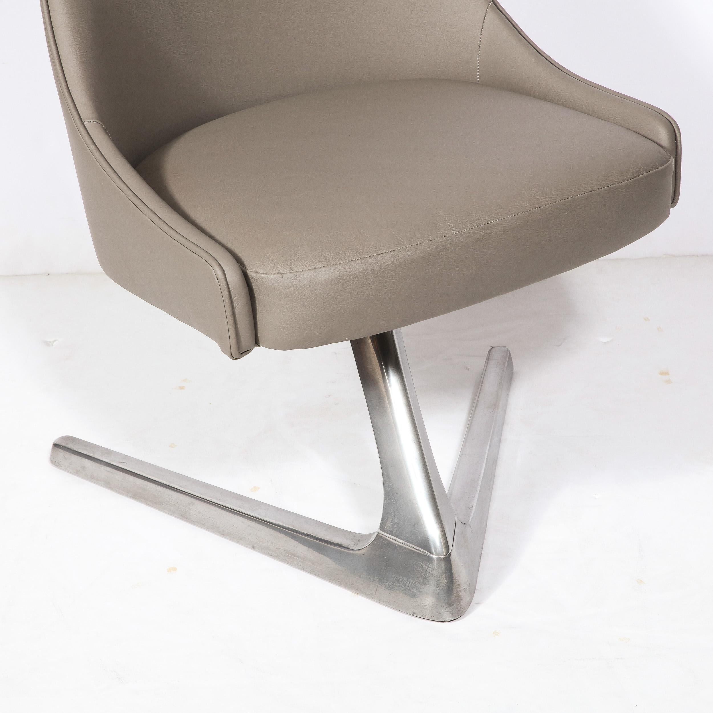 Mid-Century Modernist Chromecraft Sculpta Unicorn Swivel Chair For Sale 6