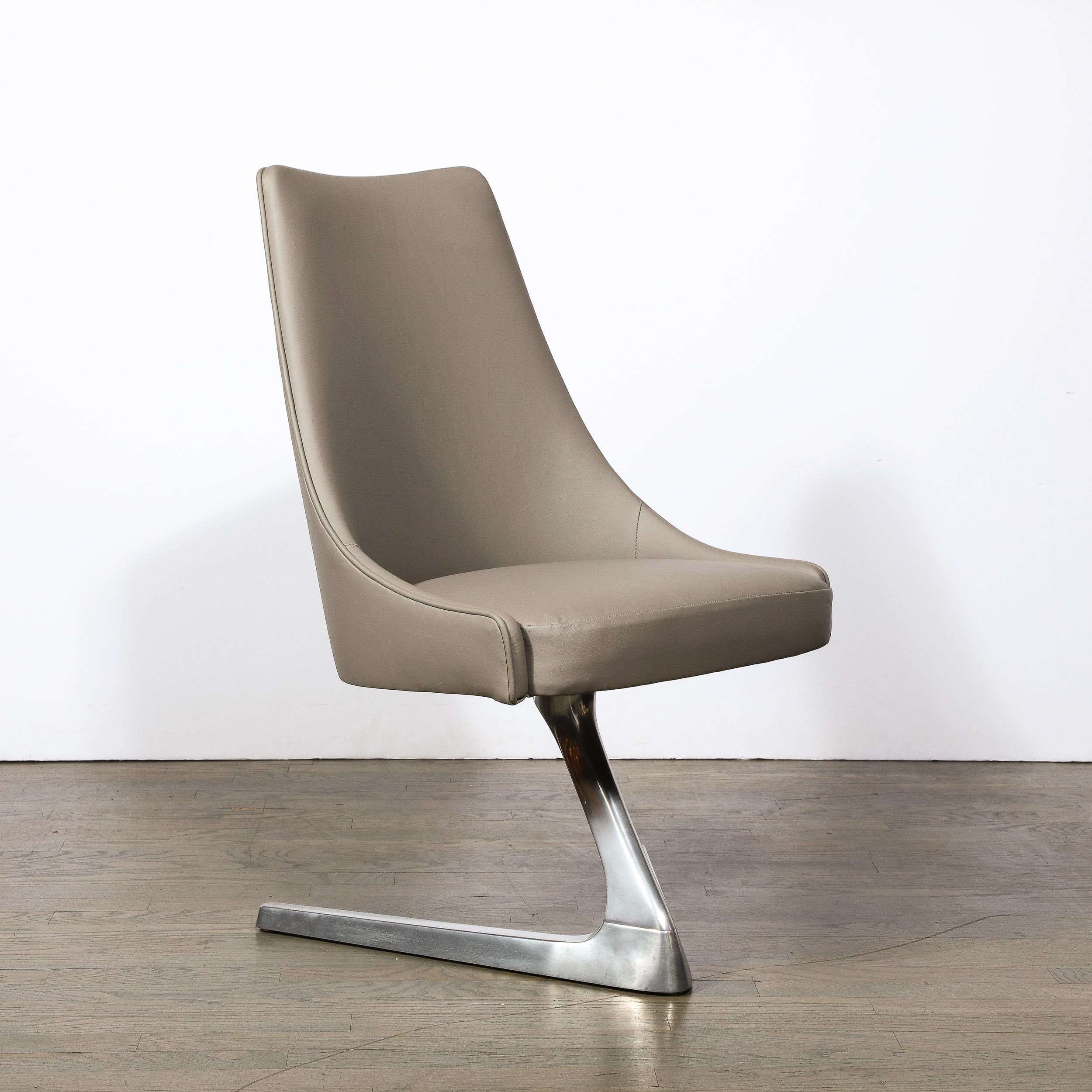 American Mid-Century Modernist Chromecraft Sculpta Unicorn Swivel Chair For Sale